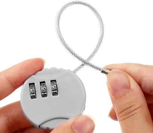 Miniatura 5 de Paquete de 2 cerraduras de combinación pequeña de 3 dígitos, mini candado de combinación reiniciable, candado para equipaje al aire libre,