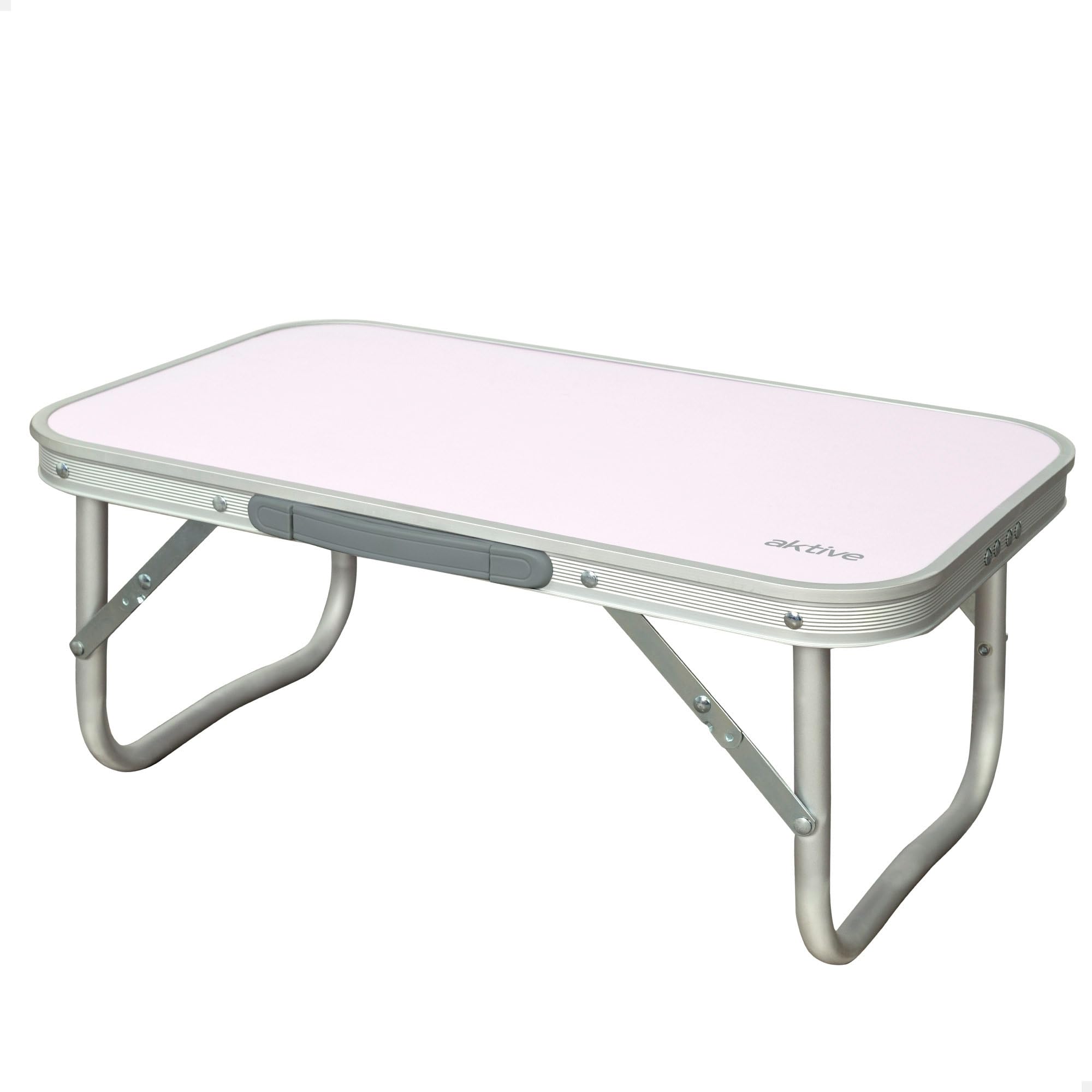 Aktive 52869 - Klappbarer Strandtisch, Couchtisch, Strandtisch, 56 x 34 x 24 cm, Farbe Rosa, Gestell aus Aluminium, Holzplatte, Klapptisch, Campingtisch