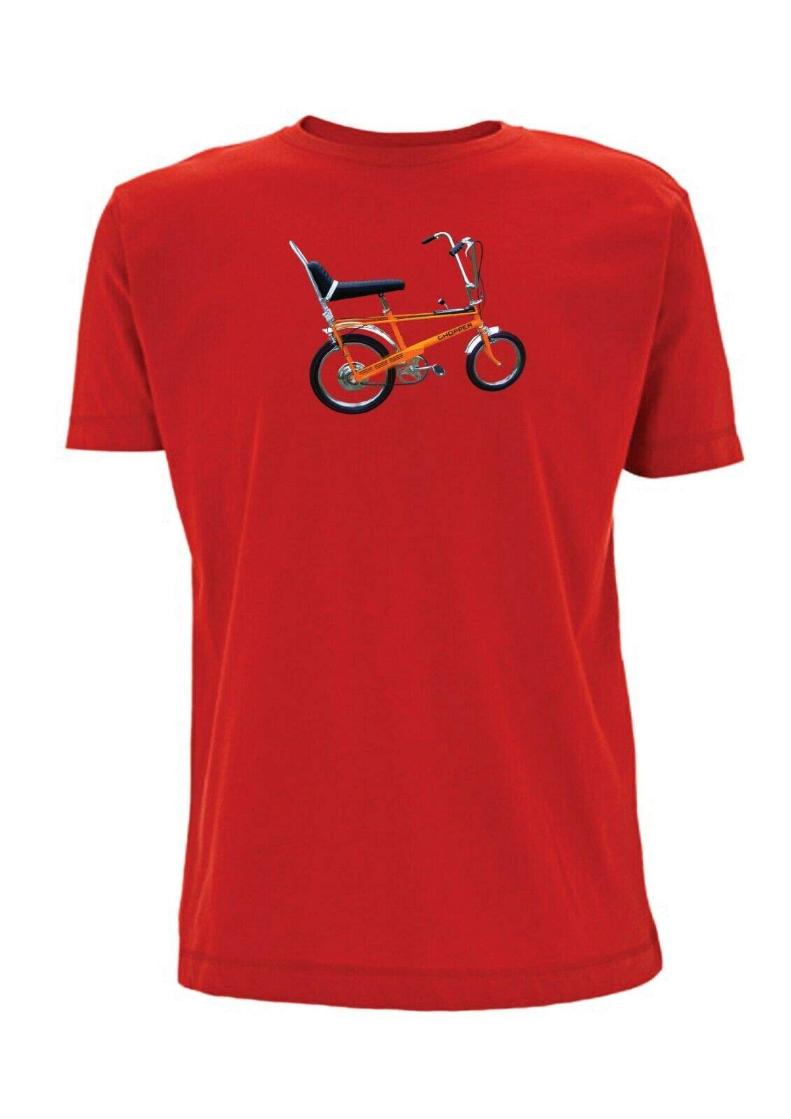 Time 4 Tee Men's Red Raleigh Chopper Inspi Mk1 T Shirt Cycling 1970S Vintage Bike Bmx Classic Ride Retro Bicycle Collectable 70'S Gift (Large, )