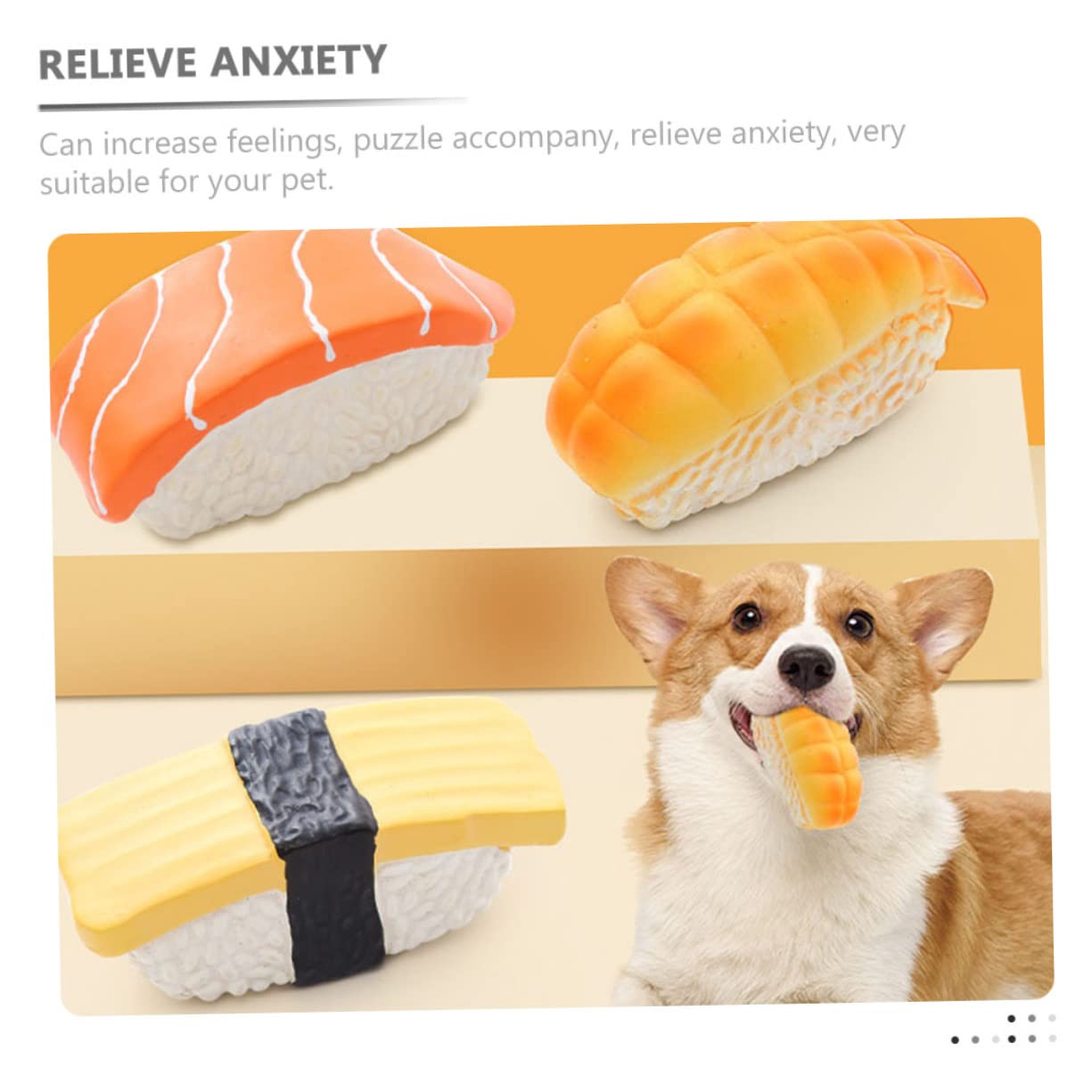 Sosoport 15piezas Juguetes para Perros De Natural De Diseño De Sushi Interactivos y Resistentes Juguetes De Masticación para Cachorros para Limpieza
