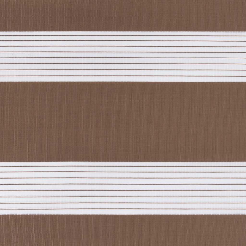 Doppelrollo Braun 130x150 cm Polyester, Jalousie Rollo Plissee Raffrollo mit Sichtschutz Sonnenschutz Verdunkelung, Blickdicht, Klemmfix ohne Bohren für Schlafzimmer Wohnzimmer Büro innen