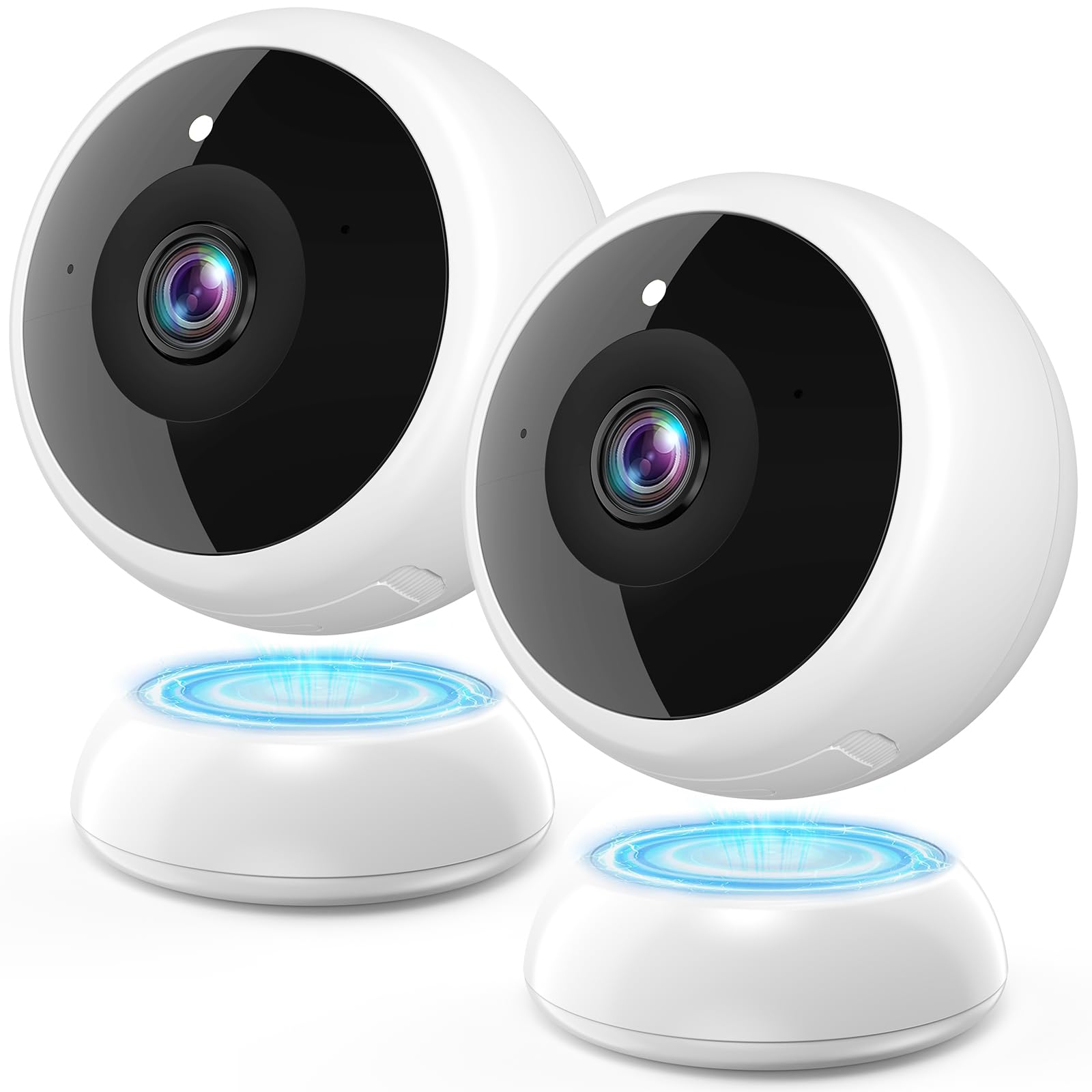 Thybro Magnetic Security Camera Wireless - 2Pack AI Motion Detection, 2K HD Video, Battery Powered, Ease of Setup, 2-Way Audio,IR Color Night Vision,