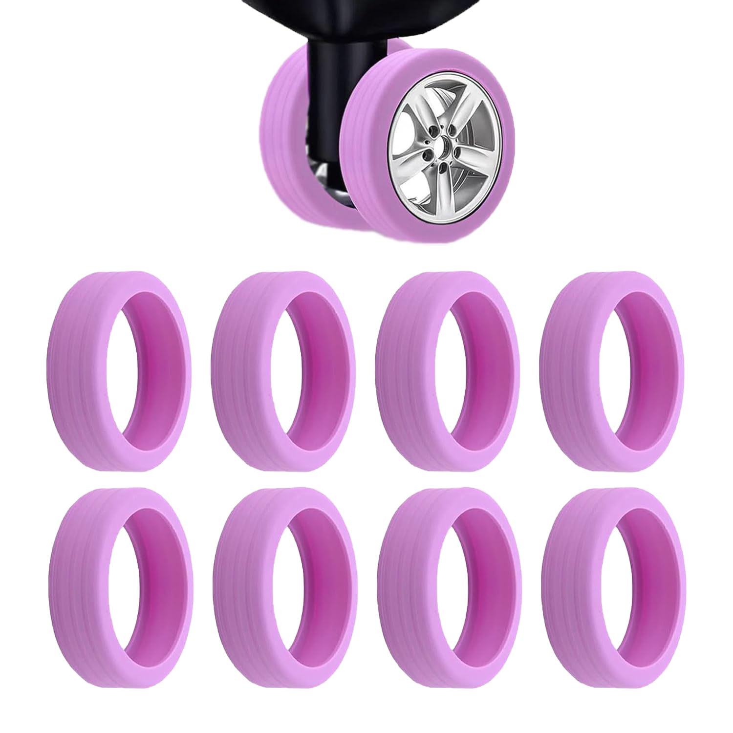 YaLiyA Portable Luggage Wheel Protector - 8pcs Silicone Suitcase Cover With Lower Noise and Resistant Protection