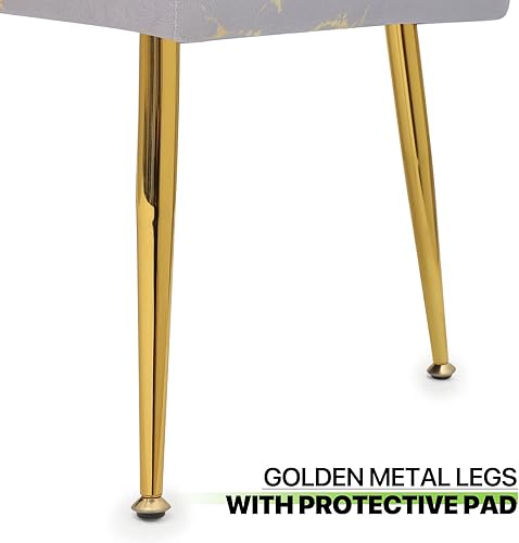 Miniatura 45 de Magshion Mid-Century - Banco otomano de microfibra con botones y patas en X, carga de hasta 440 libras para sala de estar, dormitorio, habitación,