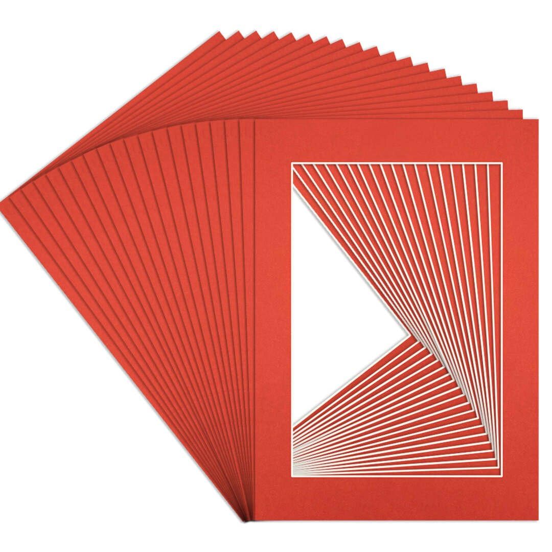 Procut Global A4 Poppy Red Picture Mounts to Fit 9x6" Aperture - Precision Cut Cardboard Photo Mount - Ideal for Frames, Prints, Artwork & Certificates - Sizes & Colours Available - 20 Pack