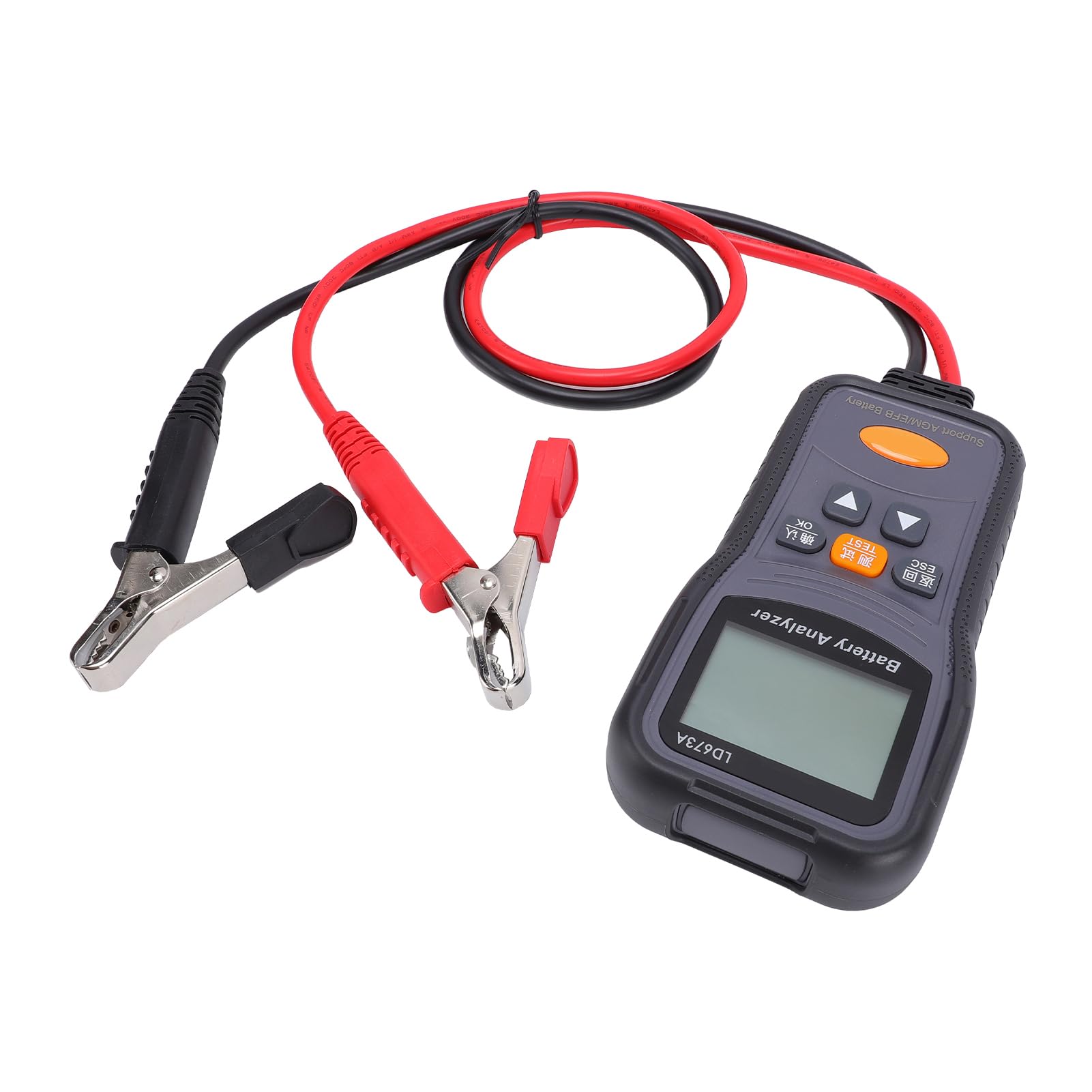 Naroote Testeur Numérique de Batterie de Voiture 12V 24V, pour Voitures, Camions, Bateaux |Diagnostic Rapide et Précis, Boîtier ABS Résistant aux Chocs et Câbles de 66 Cm, Analyseur de Batterie pour
