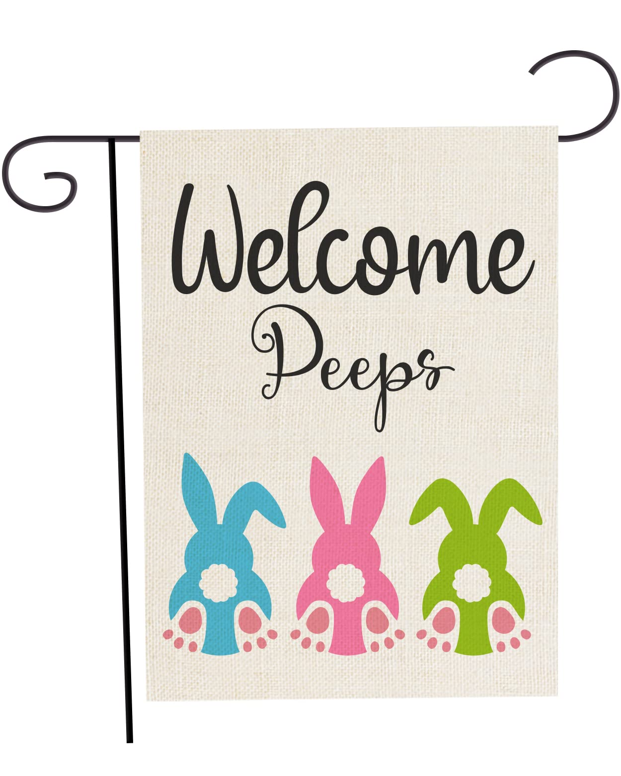 Easter Garden Flags 12.5 x 18 Inch, Vertical Burlap Double Sided Welcome Spring Easter Bunny Butt Garden Flag for Outdoor Easter Decorations Backyard Lawn Farmhouse (Bunny-12.5 x 18 Inch)