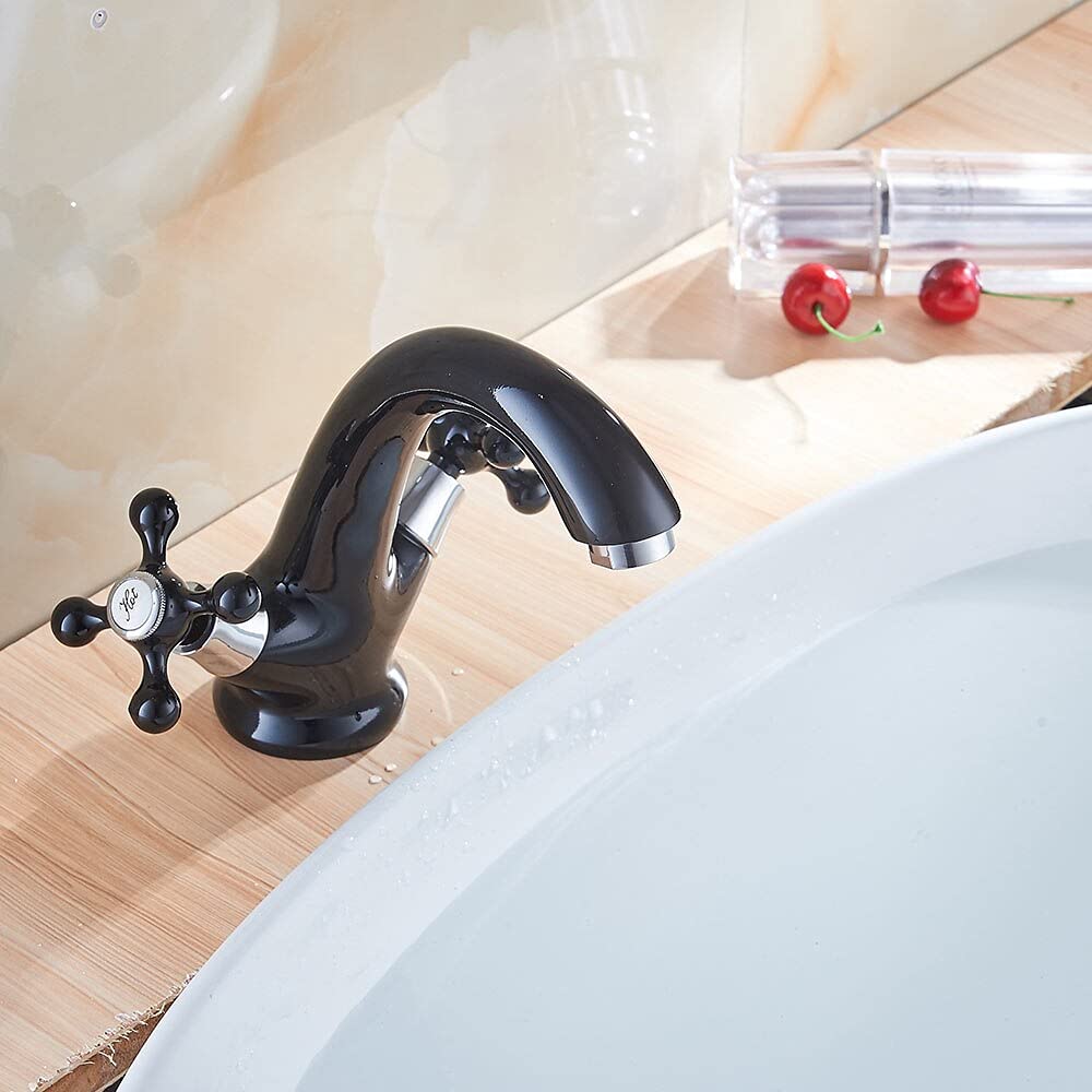 Mitigeur monotrou ORB double poignées pour installation évier cuisine ou vasque