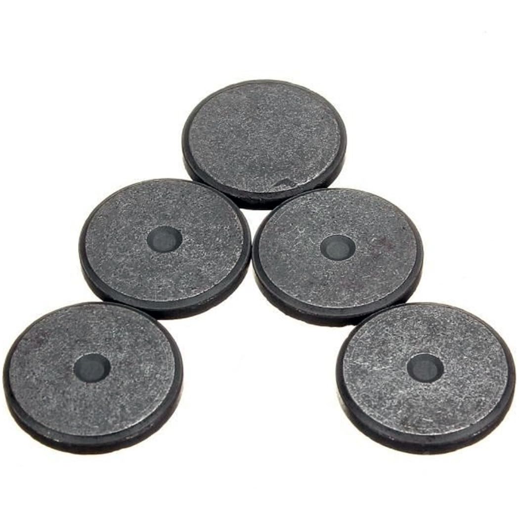 TrAdE shop Traesio - Set 60 Calamite TONDE 1.9 CM MAGNETI Neri DISCHETTI Decorazioni Foto Fai da Te