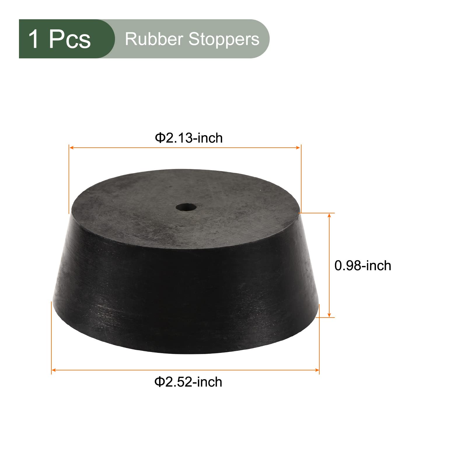 YOKIVE Rubber Stoppers with Hole, Tapered Plugs with High-temperature Resistance | Protect Hole, Great for Lab Industry (Black, 54mm to 64mm) - Image 2