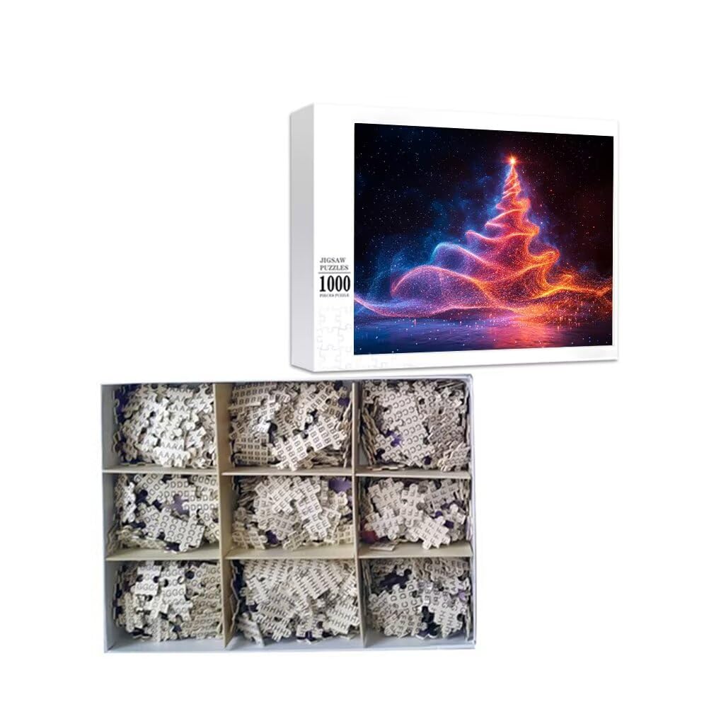 Puzzle Astratto Puzzle 1500 Pezzi, Difficili Impossible Puzzle Albero di Natale Puzzle Grandi Dimensioni per Adulti 87 x 57 cm Bambini 3 4 5 6 7 8 Anni Bambino, Bambina Rilassamento e Intelligence R-4