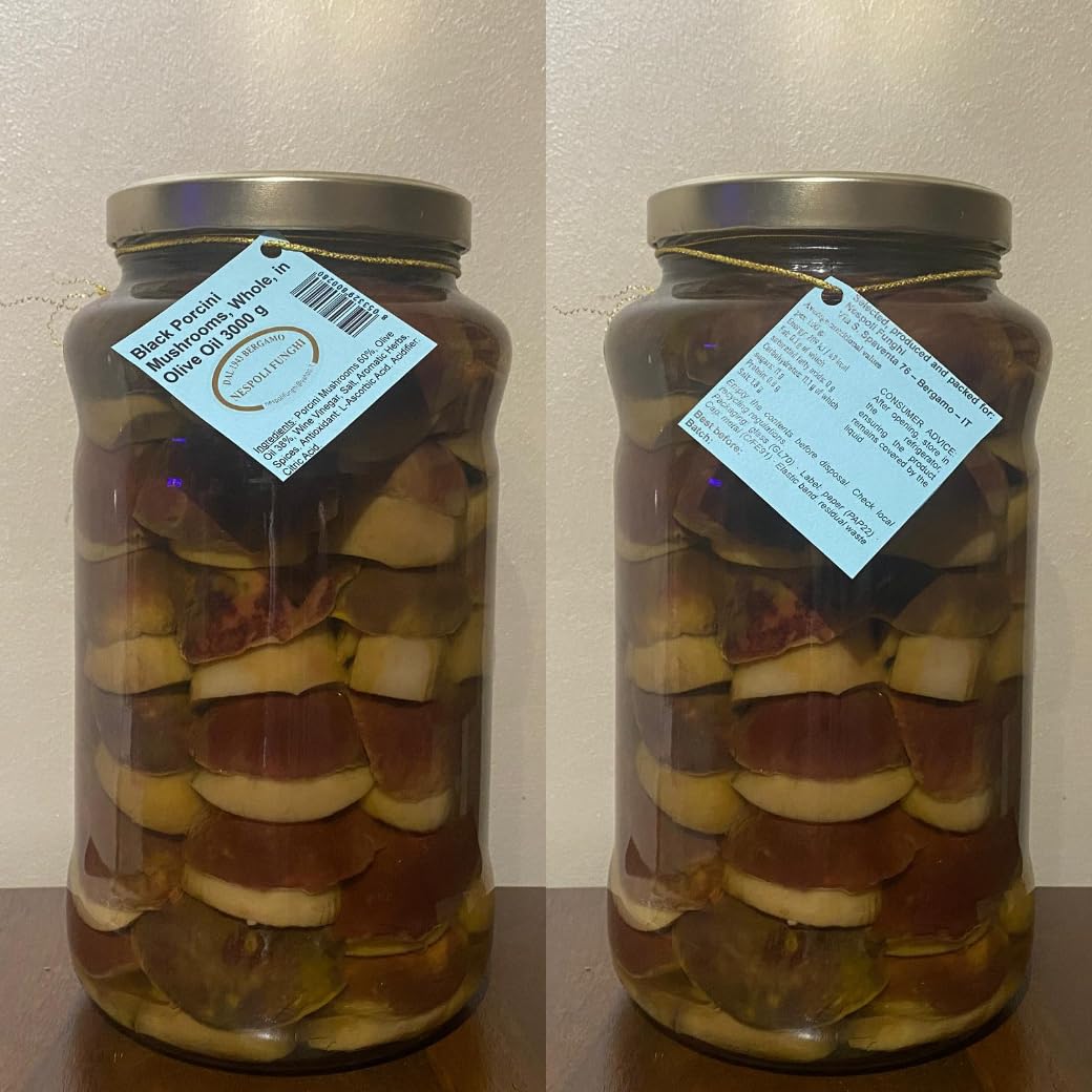 Hongos setas porcini cabeza negra enteros en aceite de oliva de 1600 g