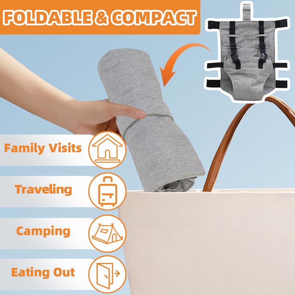 Harnais Chaise Haute Bébé, Ceinture de Sécurité Bébé Repas, Portable Voyage Lavable, Siège 6 Mois à 3 Ans