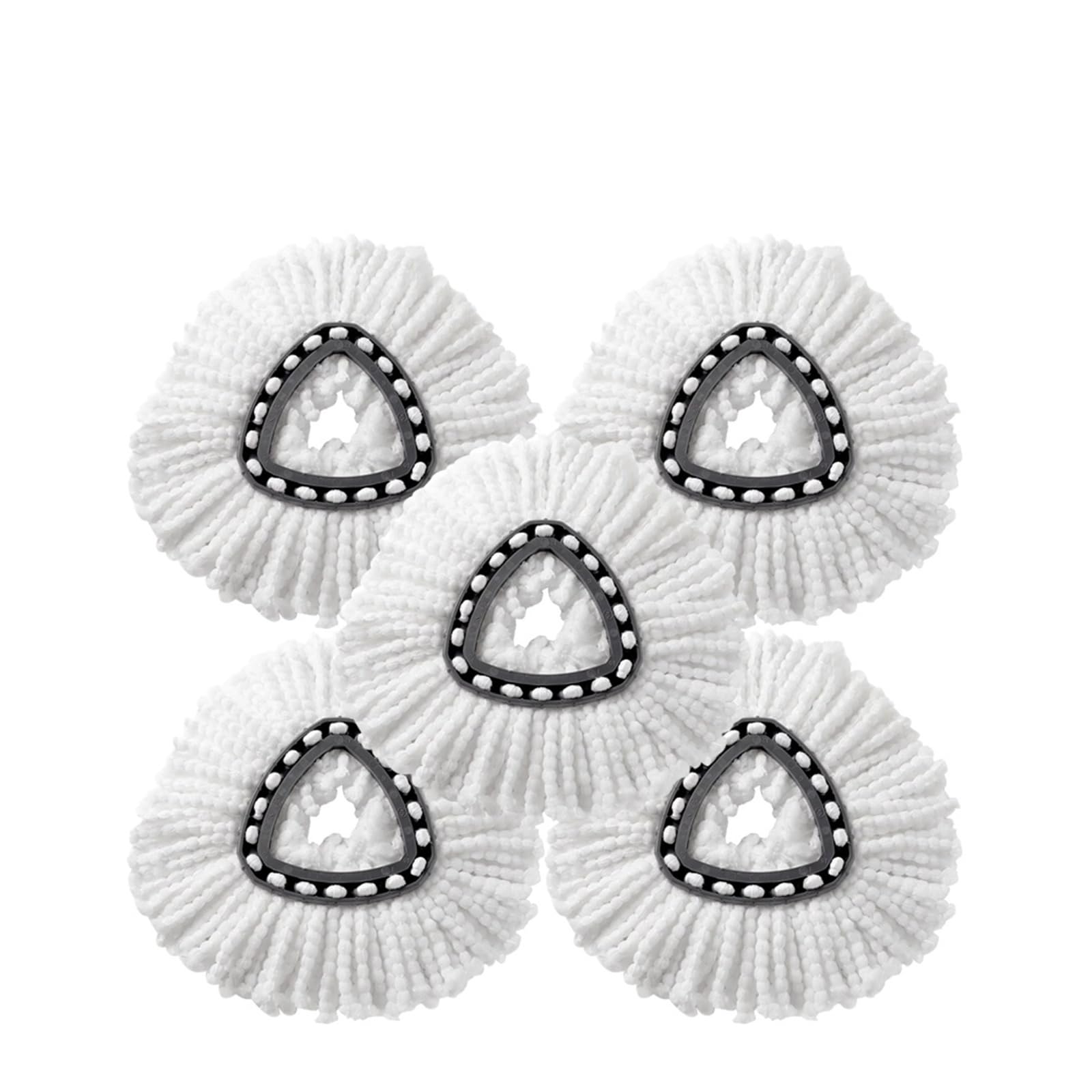 White Mop Head Cloth Replacement Microfiber Refills Spin Compatible With Vileda O-cedar Heads(5 Pcs)