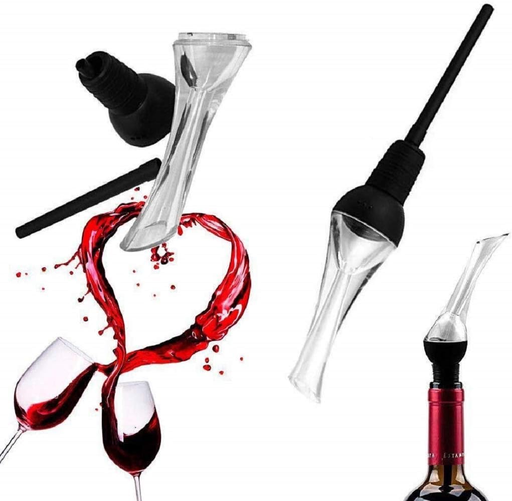 Uр Tо 40% оƒƒ Upgraded Wine Aerator Pourer, Premium Aerating Pourer and Decanter Spout with Gift Box, Makes Your Wine Taste Better (Black)