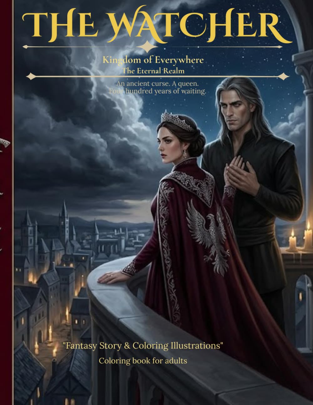 THE WATCHER: Fantasy Coloring Book for Adults with Story — 60ark Romance Illustrations