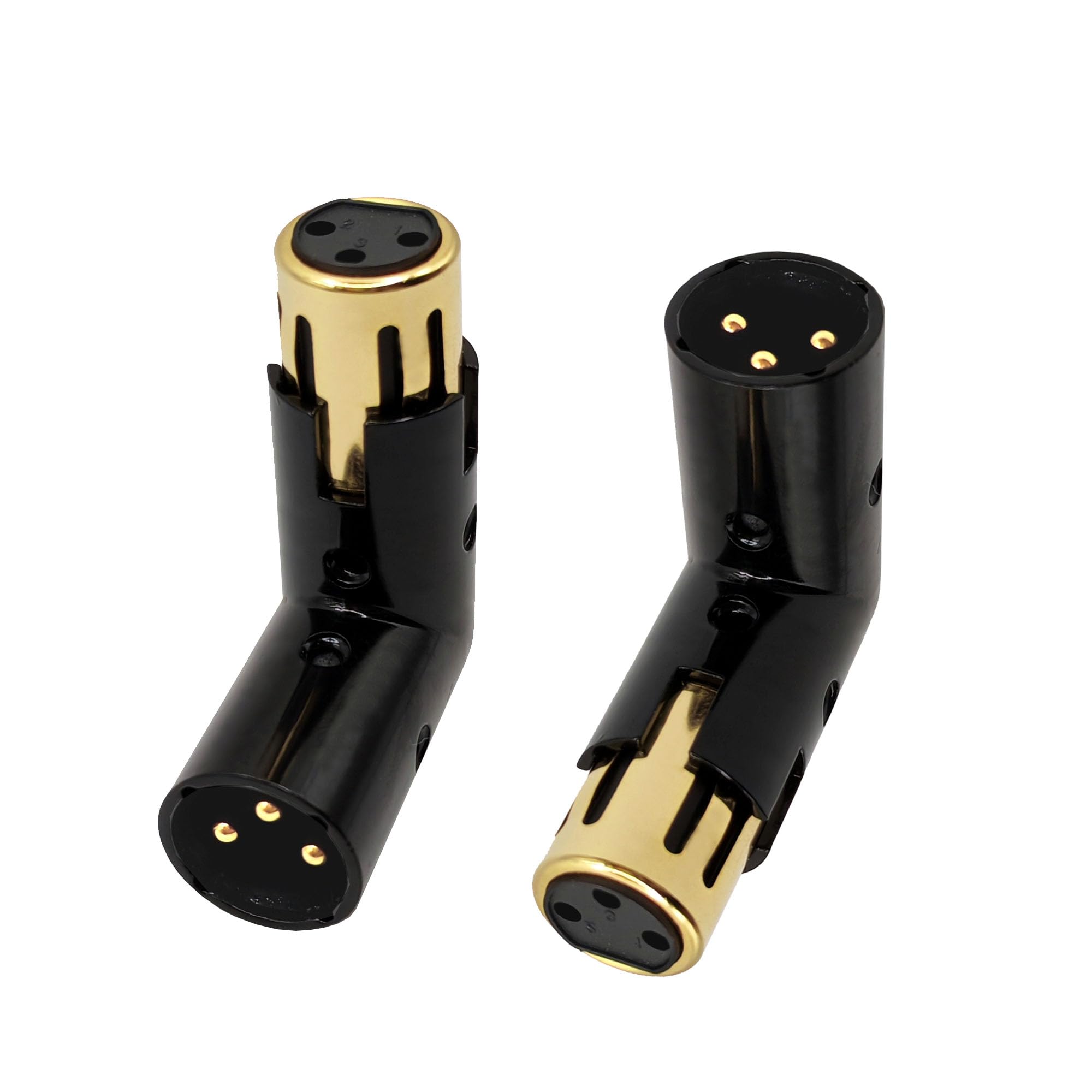 Adaptador XLR macho a hembra de 3 pines ajustable conector 90 grados audio PA 8