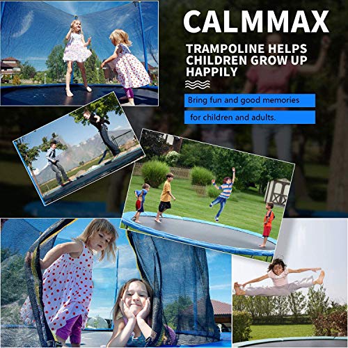CalmMax Trampolines 12-Foot Jump Trampoline with Enclosure Net, Spring Pad, Ladder - Combo Bounce Outdoor Trampoline for Kids, Adults