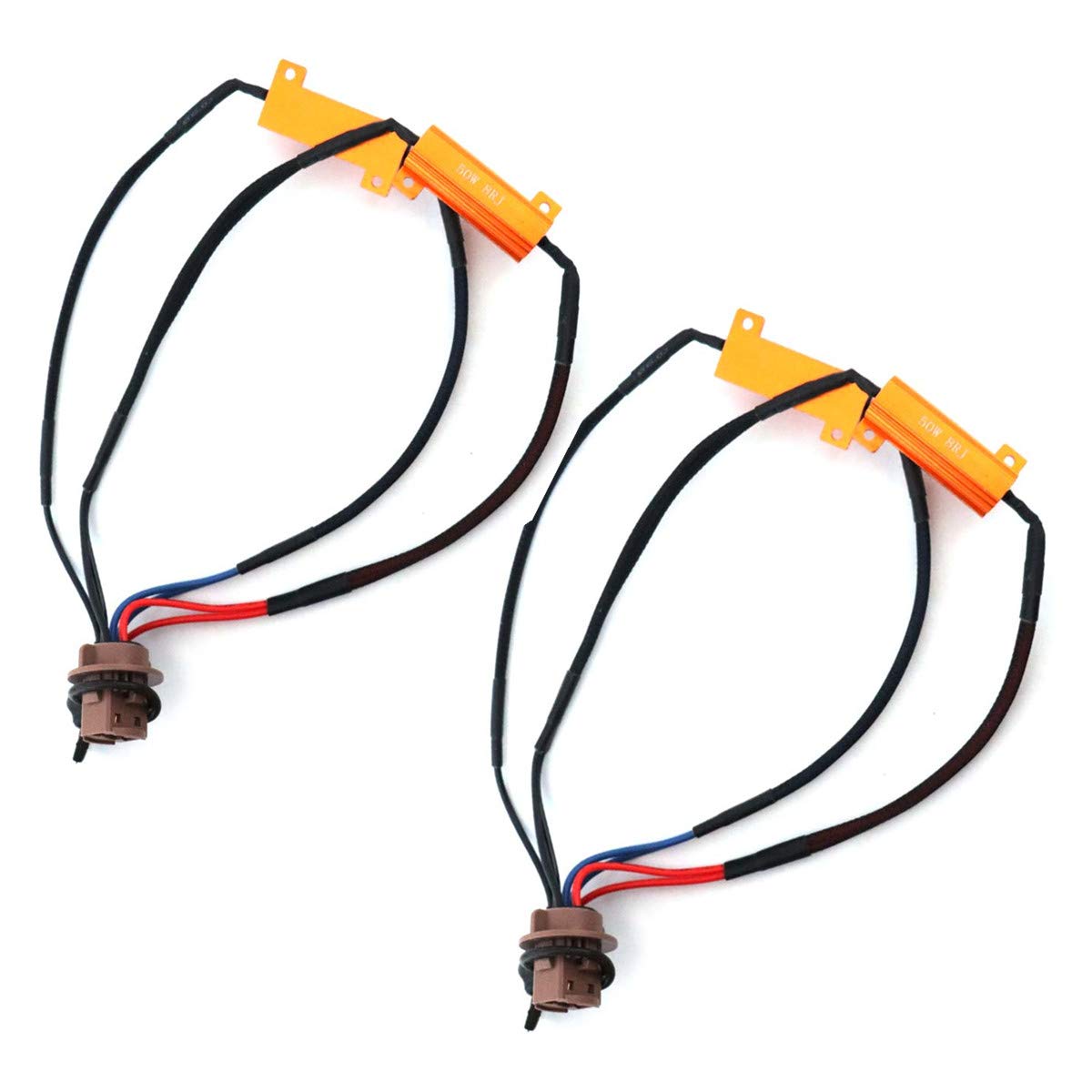 FainWan 2pcs 50W 8 ohm BA15S 7506 1073 1095 1141 Led Load Resistors - Fix Headlight LED Bulb Fog Lamp Fast Hyper Flash Turn Signal Blink Light Error Code Canbus Resistors Decoder