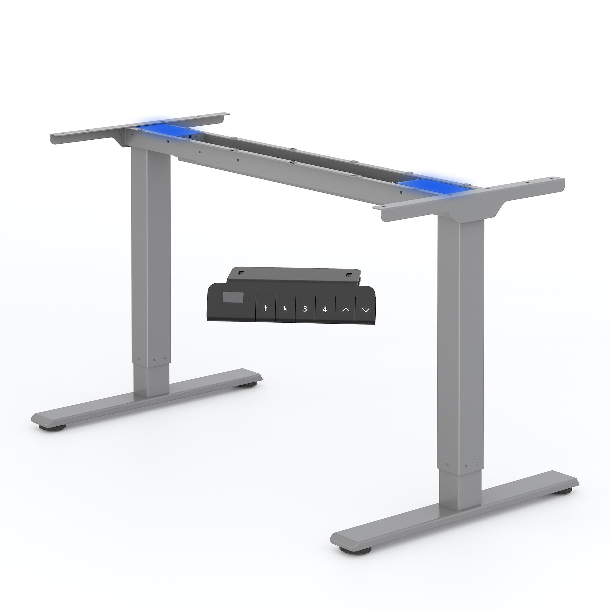 FLEXISPOT E1 Pro Escritorio Elevable Eléctrico con 2 Motores y 2 Patas Escritorio Ajustable en Altura de Acero con 4 Funciones de Memoria Standing Desk, Carga de 100kg(Marco en Gris)