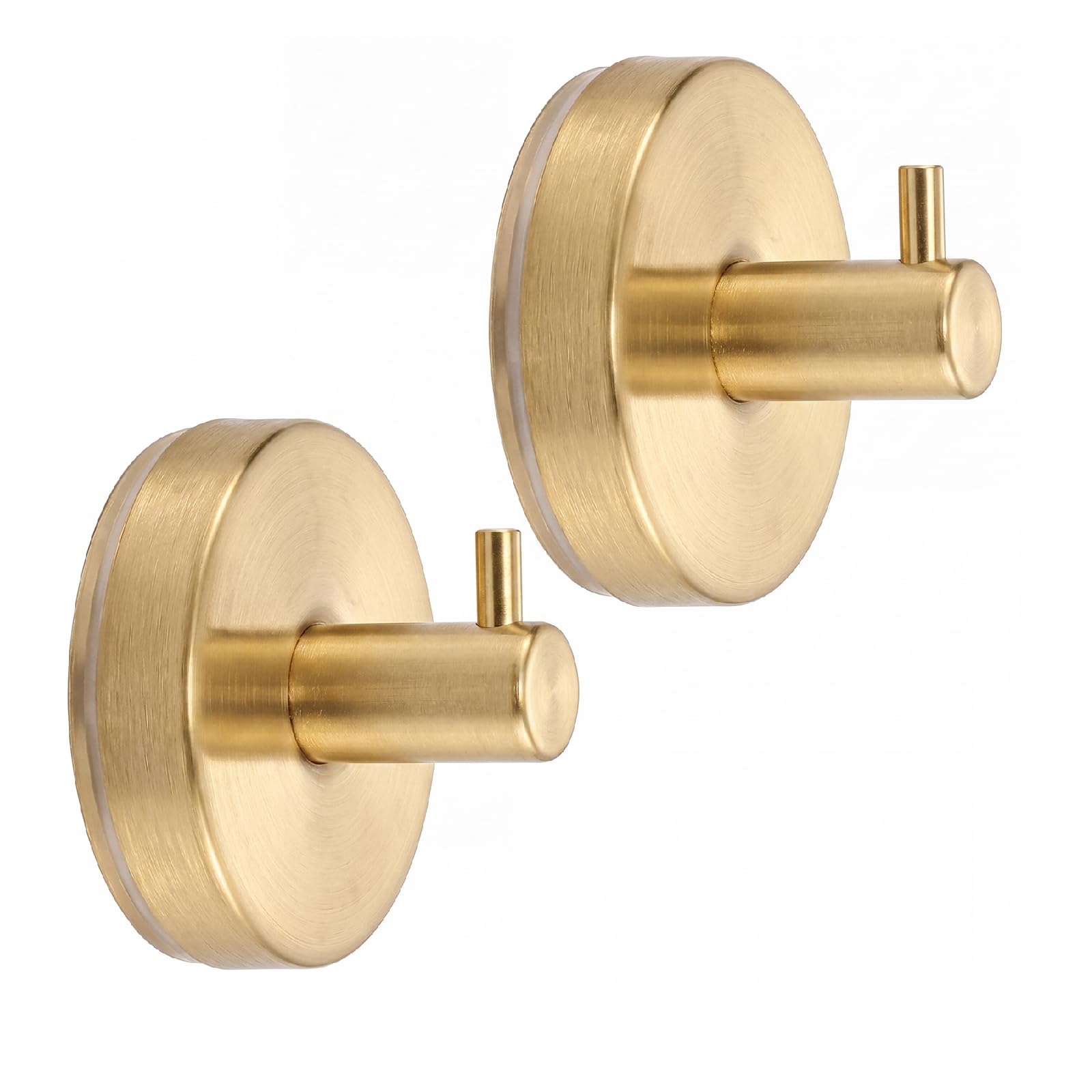 Suction Cup Hooks, 2 Pack Gold Stainless Steel Suction Hook for Shower