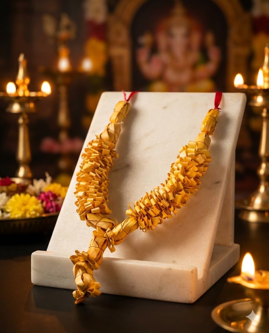 Sandalwood Photo Frame Garland - Haar Mala for Pooja -11 Sandalwood Photo Frame Garland - Haar Mala for Pooja -11