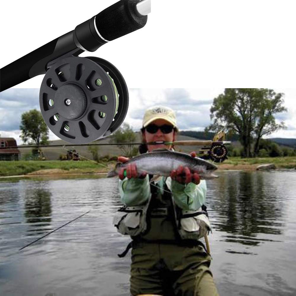 GLA7/8 GLA5/6 Moulinet pour Pêche à la Mouche, avec Requises Ligne de Pêche à la Mouche, Durable, avec la Roue de Ligne Gauche/Droite Décalé Accessoire de Pêcheur à la Main (Vert GLA5/6)