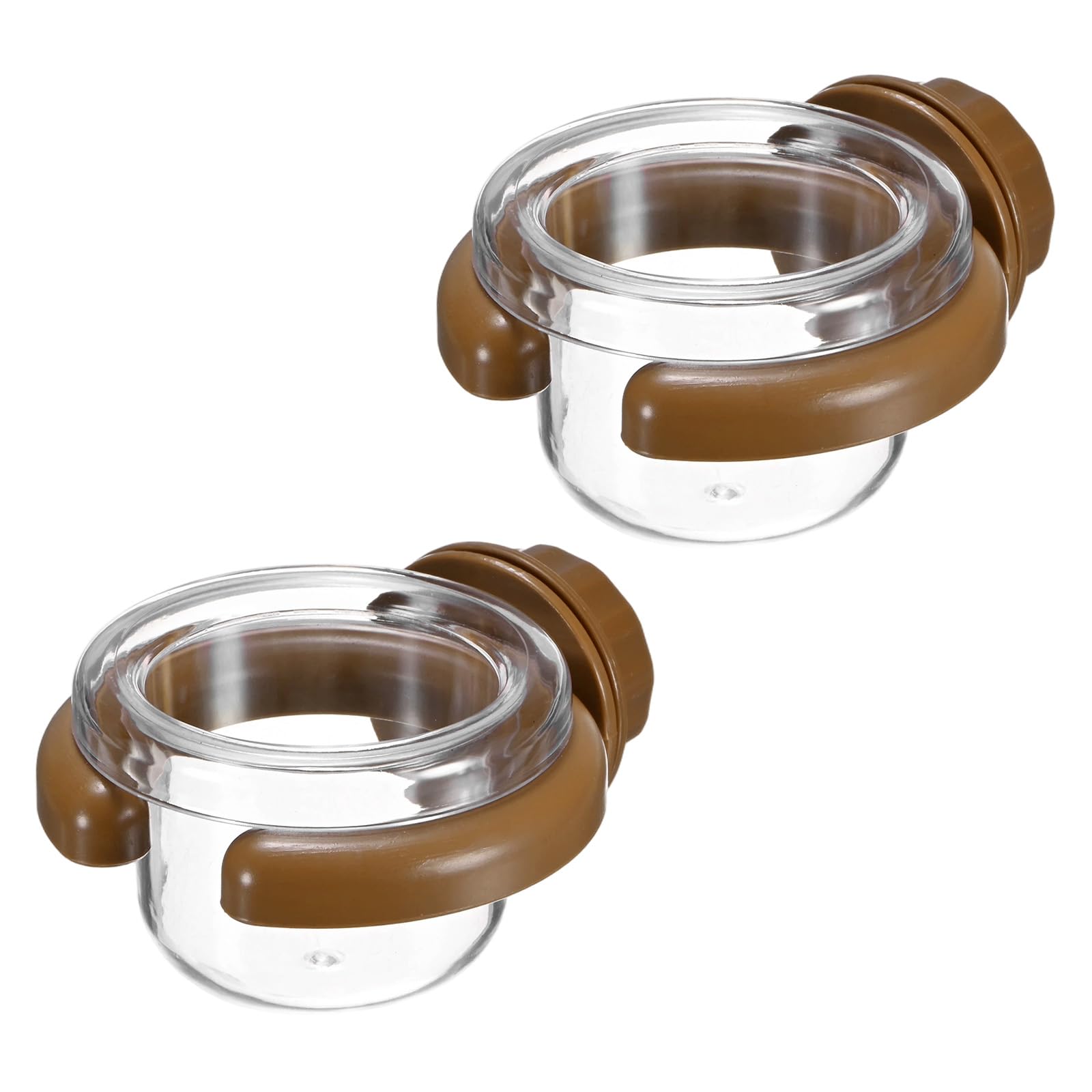 M METERXITY 2-Pack Bird Cage Feeder Plastics Clear Portable, White