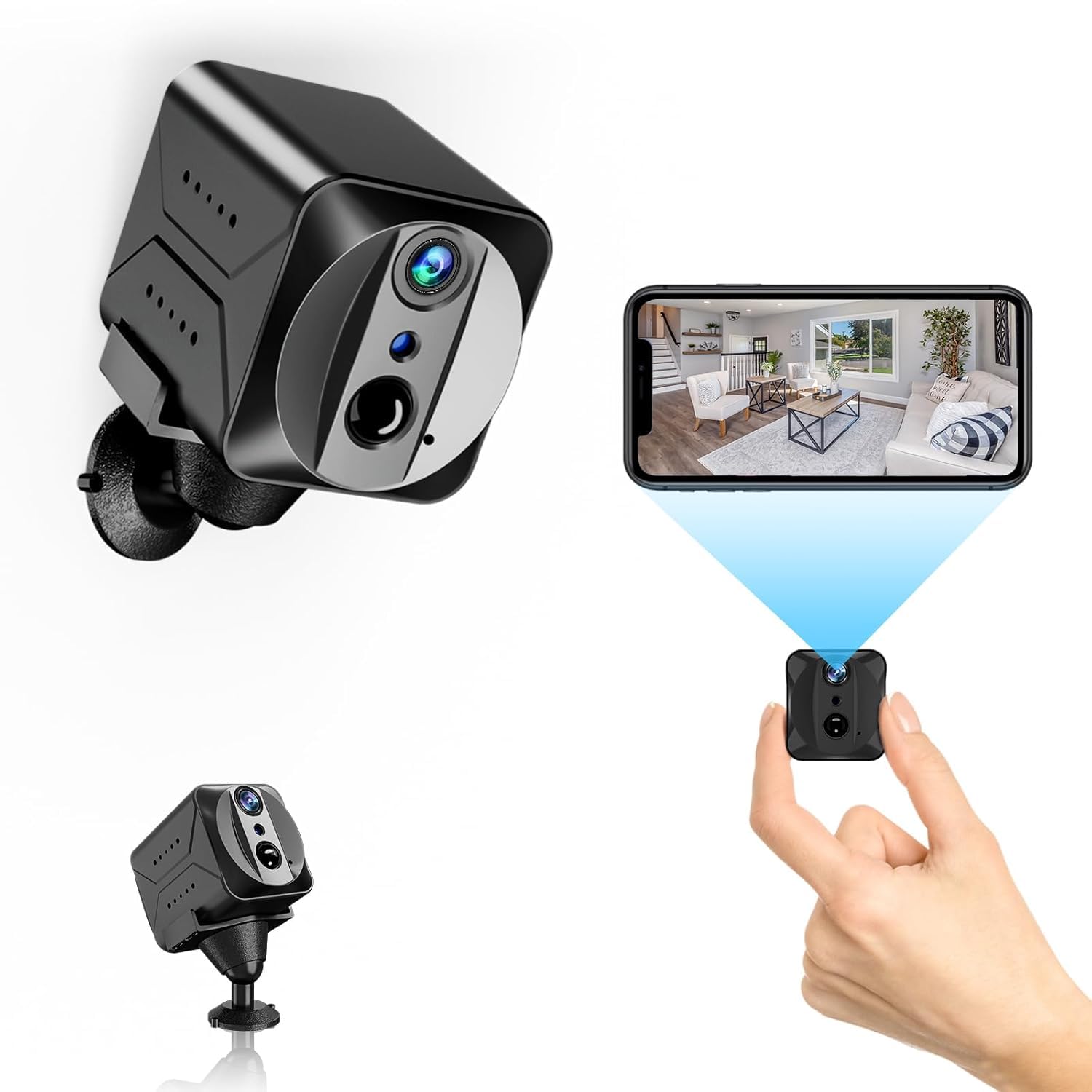 Mini WiFi Hidden Spy, 5G Wireless Indoor Security Camera,4K Surveillance Nanny Cam Pet Car,100 Days Battery Life (BG03)-picture-13
