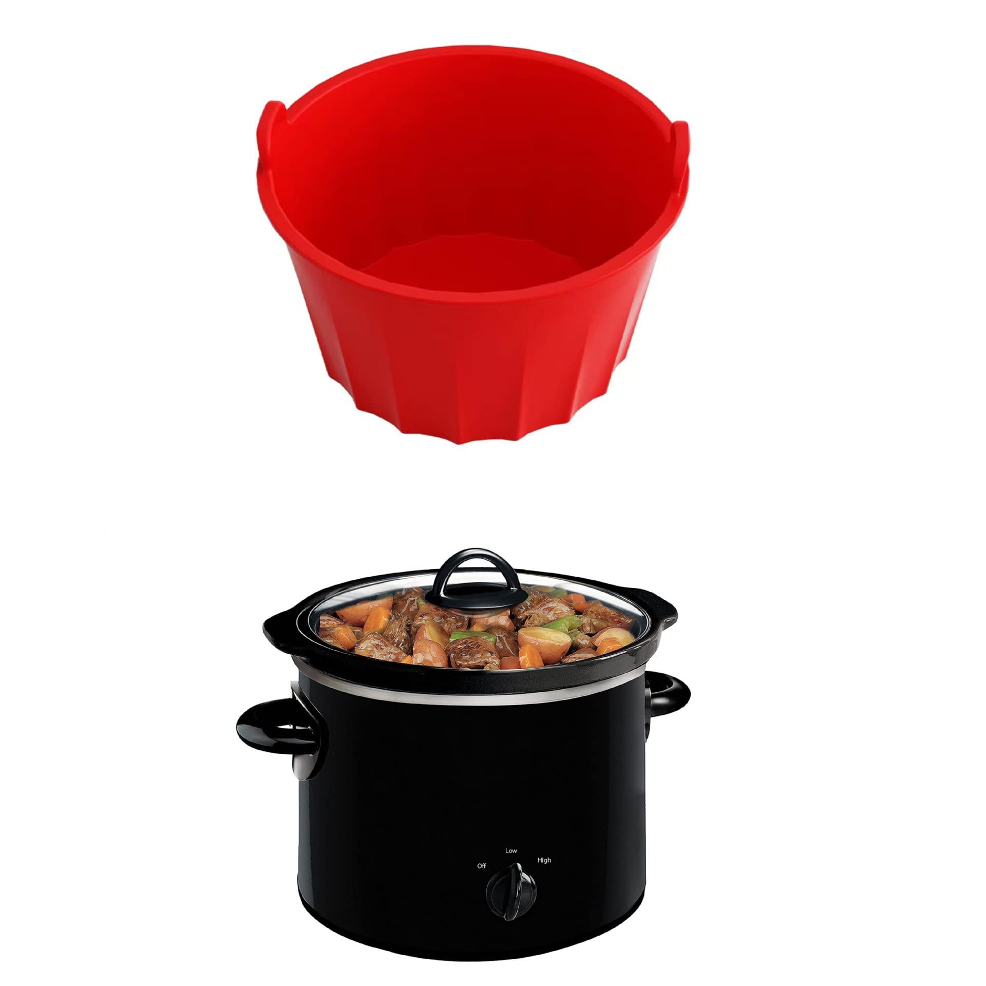 Forro de silicona para olla de cocción lenta, forros de cocción lenta para olla de cocción lenta ovalada de 6 a 8 cuartos de galón, reutilizable y a prueba de fugas, apto para lavavajillas para olla