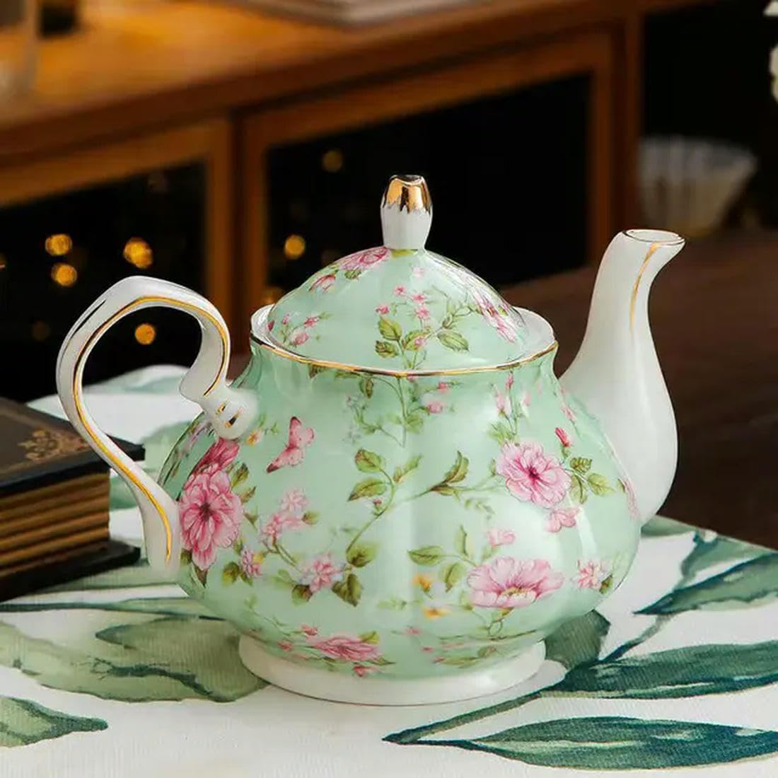 400ML Europäische Bone China Teekanne Englisch Nachmittag Tee-Set Teekanne Porzellan Kaffeekanne Hitzebeständige Wasserkocher Topf
