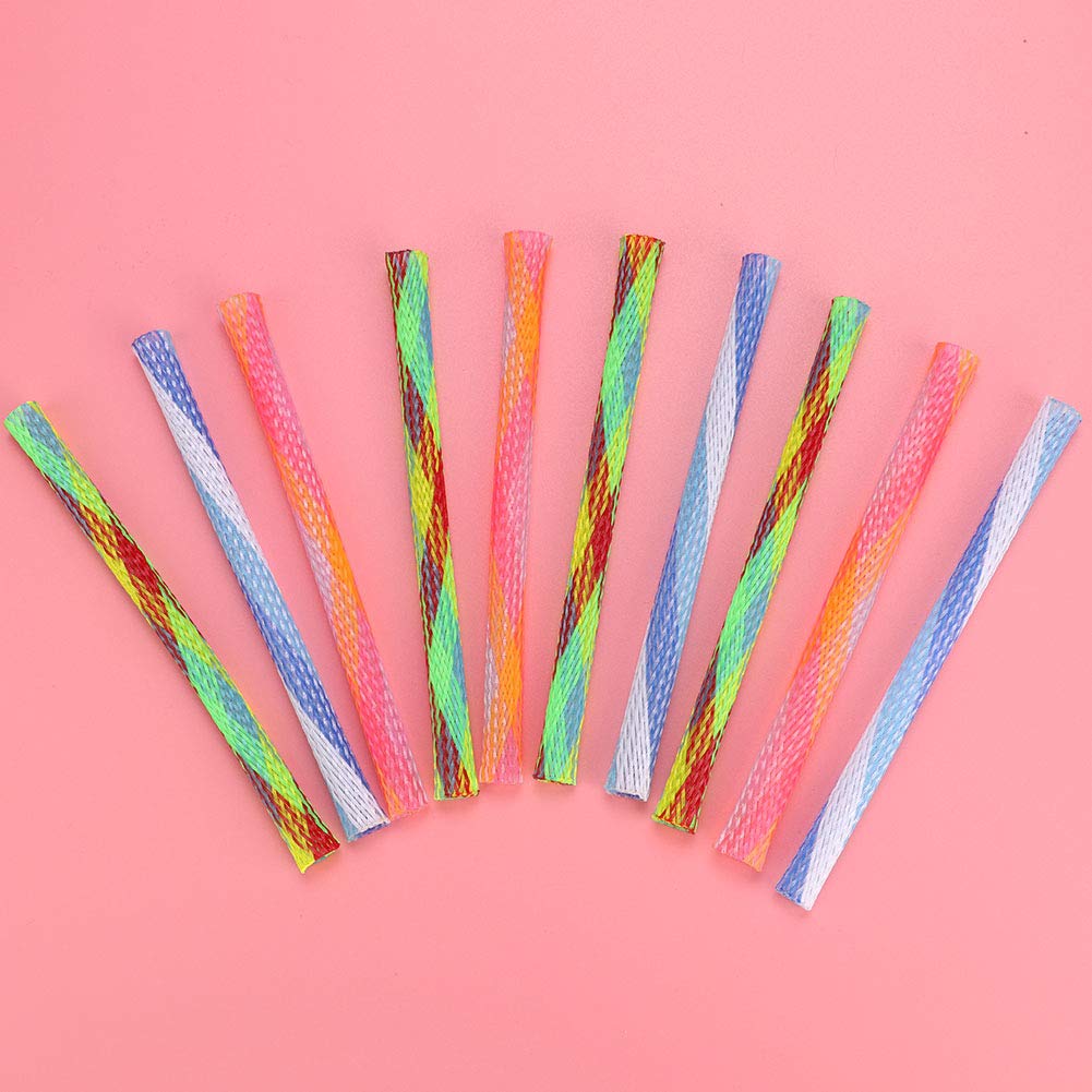 Akozon 10Pcs MultiColor Folding Spring Cat Bouncing Toy - Fun & Elastic Playtime for Cats