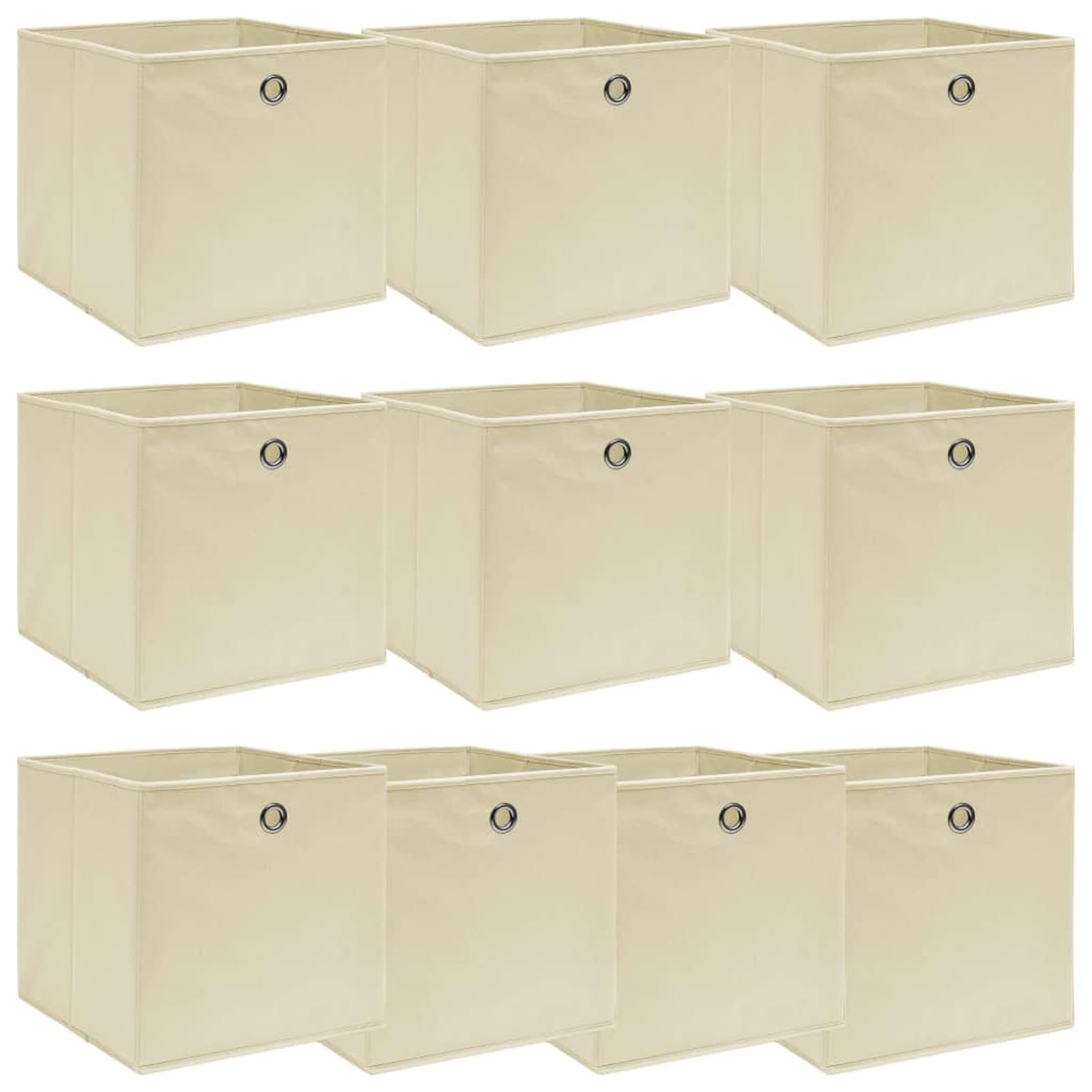 LAPOOH Aufbewahrungsboxen 10 STK Spielzeugkiste, Aufbewahrungskiste, Kleideraufbewahrung, Kleideraufbewahrung & Organisation, Creme 32x32x32 cm Stoff