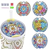 DLDXGXNR DIY Bling Stanley Cup Accessories 40 oz Glitter Stanley Cup Lid Accessories Diamonds Tumbler Lid Accessories Bling Tumbler Lid Plate for Water Bottle Accessories (DIY by Yourself) (Mandala)
