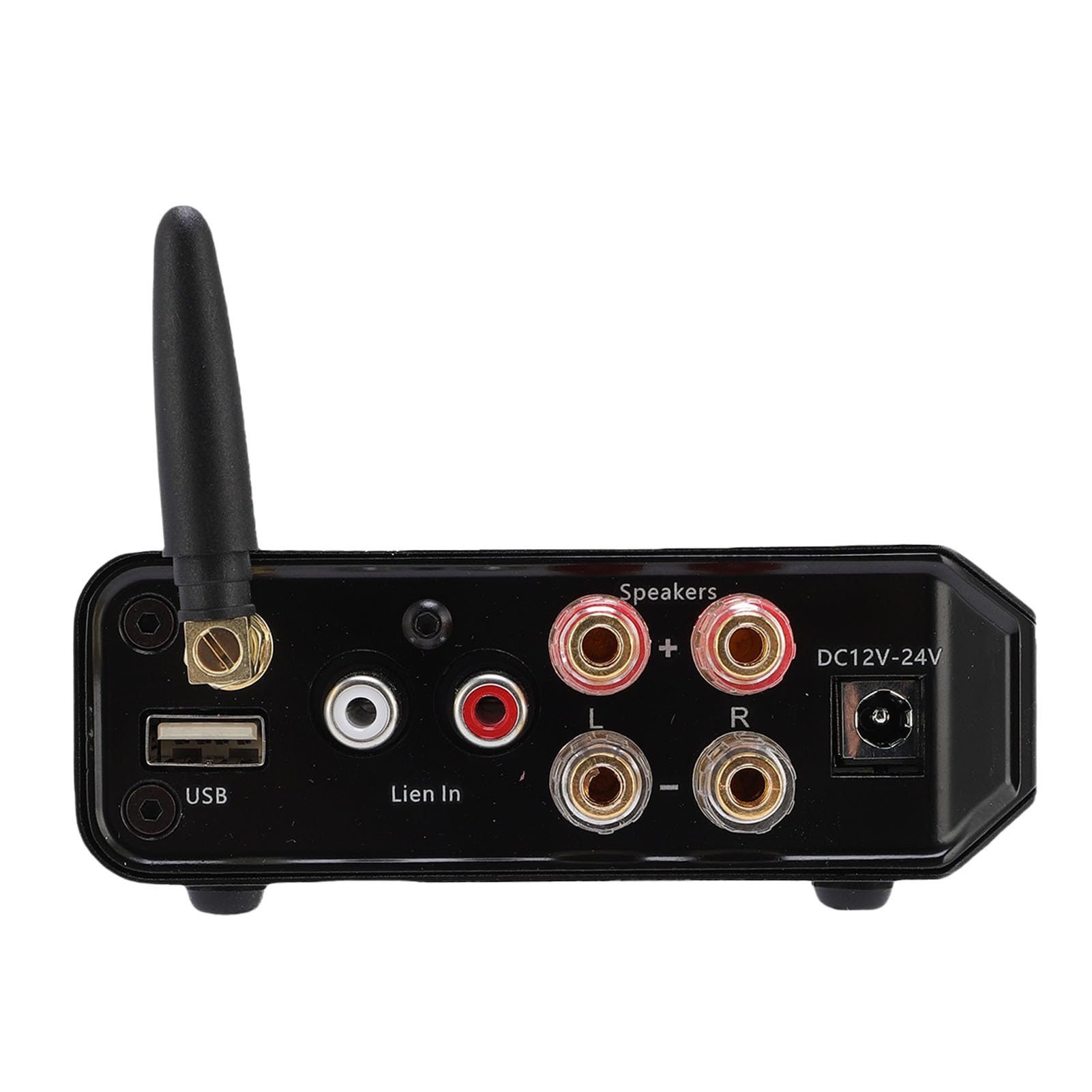 Amplificador estéreo Bluetooth 5.4 Audio HiFi 2 canales 50Wx2 Entrada USB AUX Sonido claro Carcasa de metal para cine en casa Amantes de la música Aleación de zinc 110x140x38mm