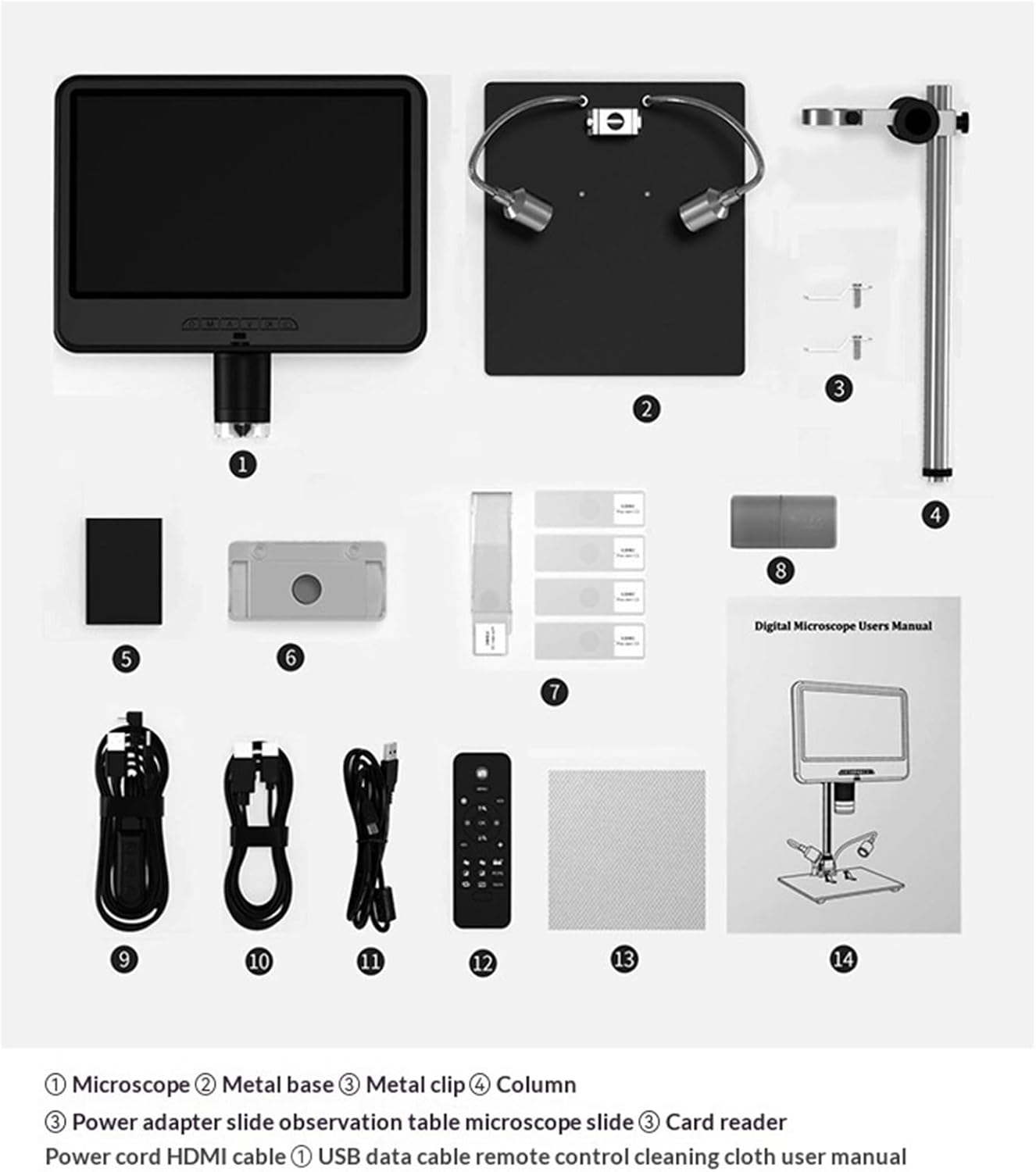 USB Microscope, Microscope 10 Inch UHD Screen and Stand Digital for Electronics Soldering and Repairing for Children Students Adults Beginner Learning and Experiments