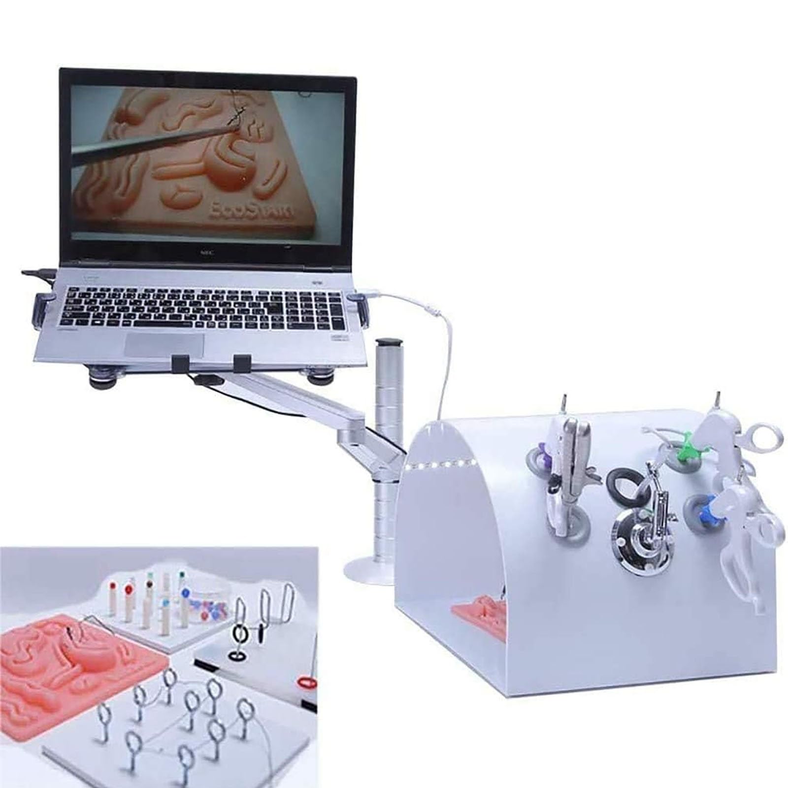 CEEBUS Kit de Caja de Entrenamiento laparoscópico Simulado, Simulador Laparoscópico, Instrumentos de Práctica, Incluye Instrumentos y Accesorios, para Estudiantes de Medicina.