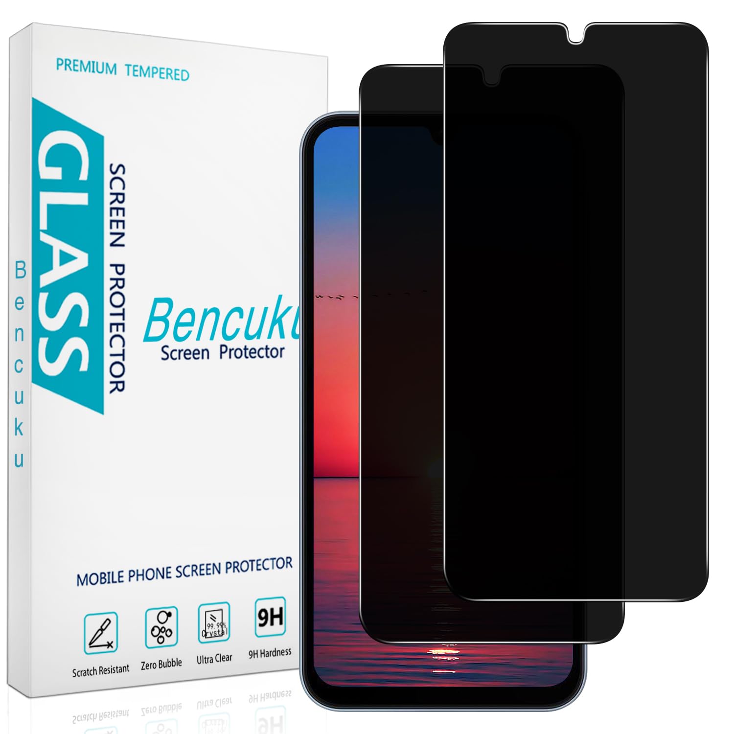 Photo 1 of Bencuku Privacy Screen Protector for Samsung Galaxy A16 5G - Black