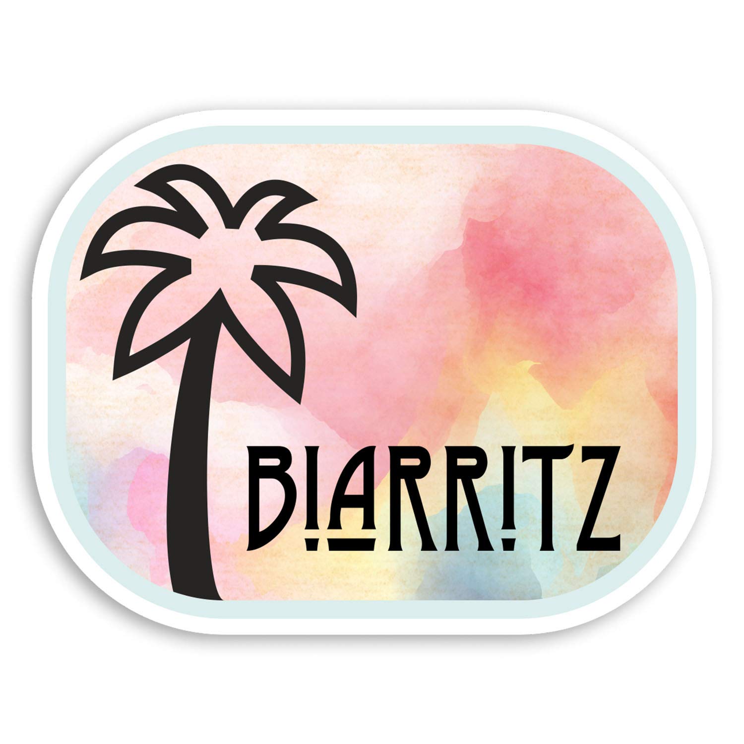 2 x 10cm Pretty Biarritz Vinyl Stickers - France Sticker Laptop Luggage #18230 (10cm Wide)