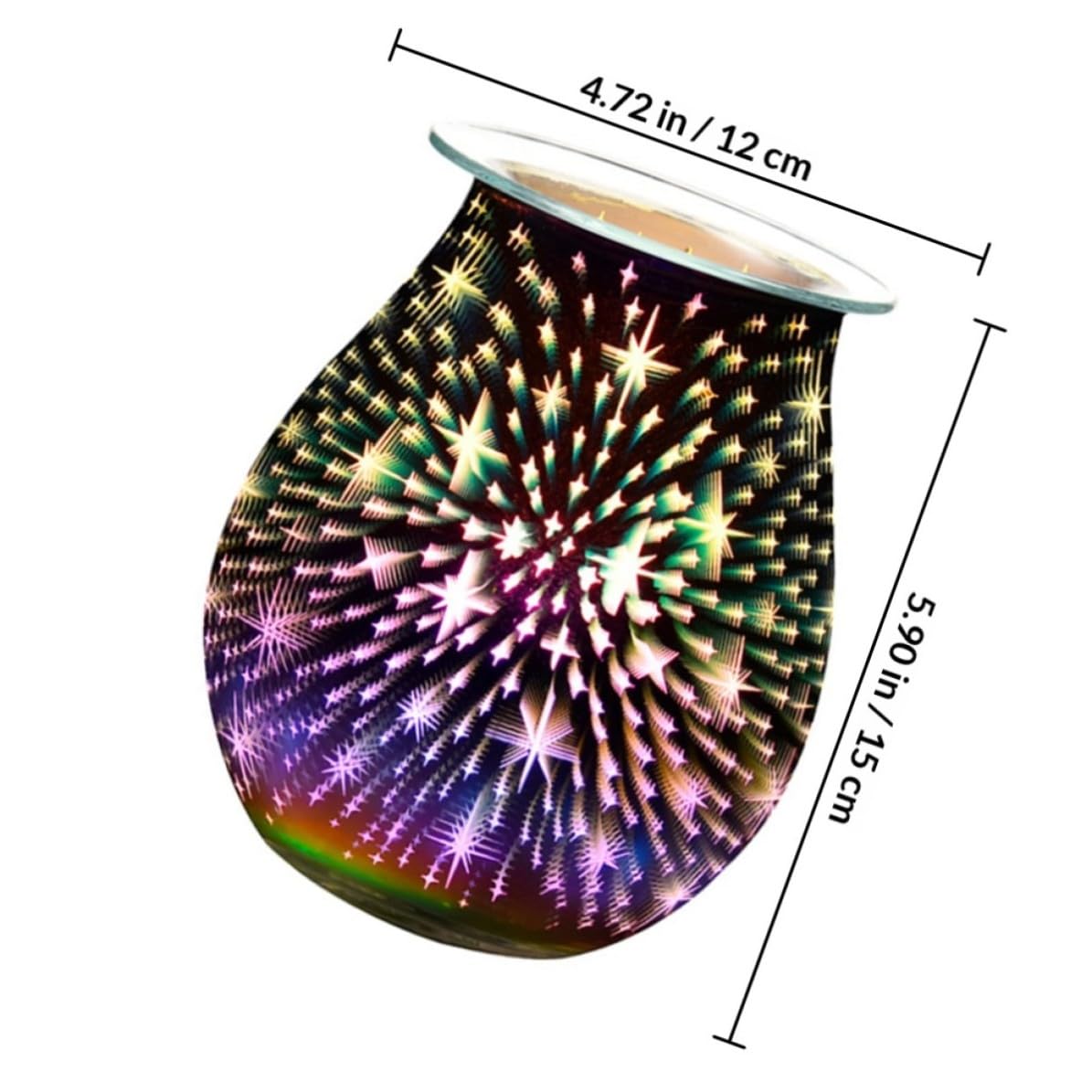 Diffusore di Aromi 3D in Vetro con Luce a Sette Colori Lampada Profumata Elettrica per Casa e Dorm con Design Elegante e Facile da Pulire