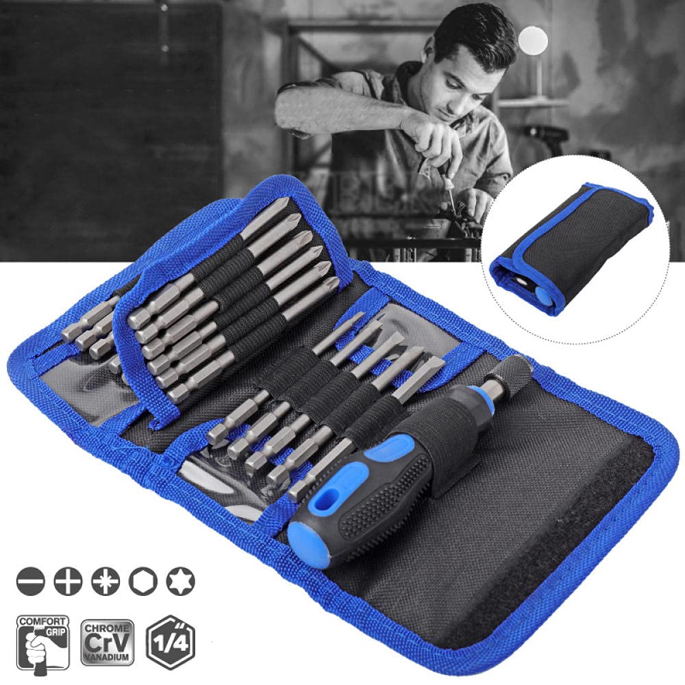 24 in 1 Cacciavite esteso Bit Set CR-V 1/4 "Multi-funzione Phillips Hex Torx Torx Cacciavite elettrico con maniglia autobloccante
