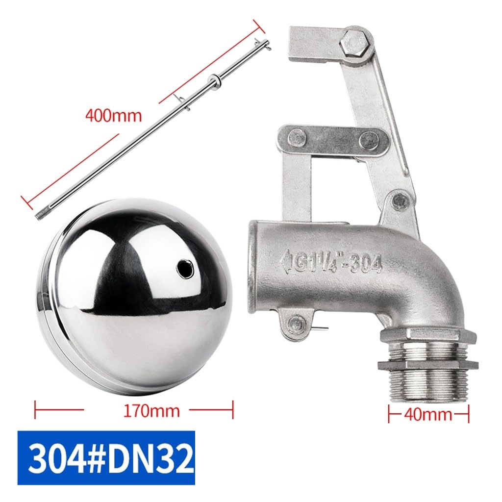 Valvola a galleggiante, Valvola a sfera galleggiante regolabile 304 SUS - Regolatore del livello 'acqua a gomito da 1 pollice e 1-1/4 pollici 1 pezzo(1-1/4inch)