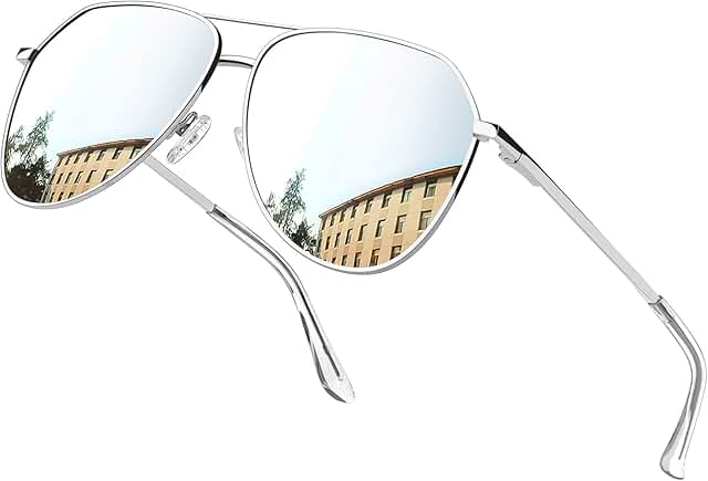 Joopin Polarized Metal Aviation Sunglasses Men, Classic Military Sun Gla...