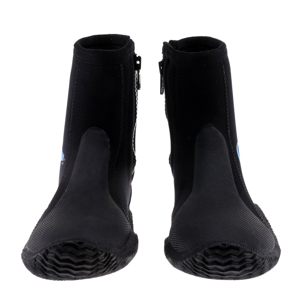 Neopren-Neopren-Stiefel, rutschfest, 5 mm, Größe 44, Schwarz, Schwarz, Größe 38, 8