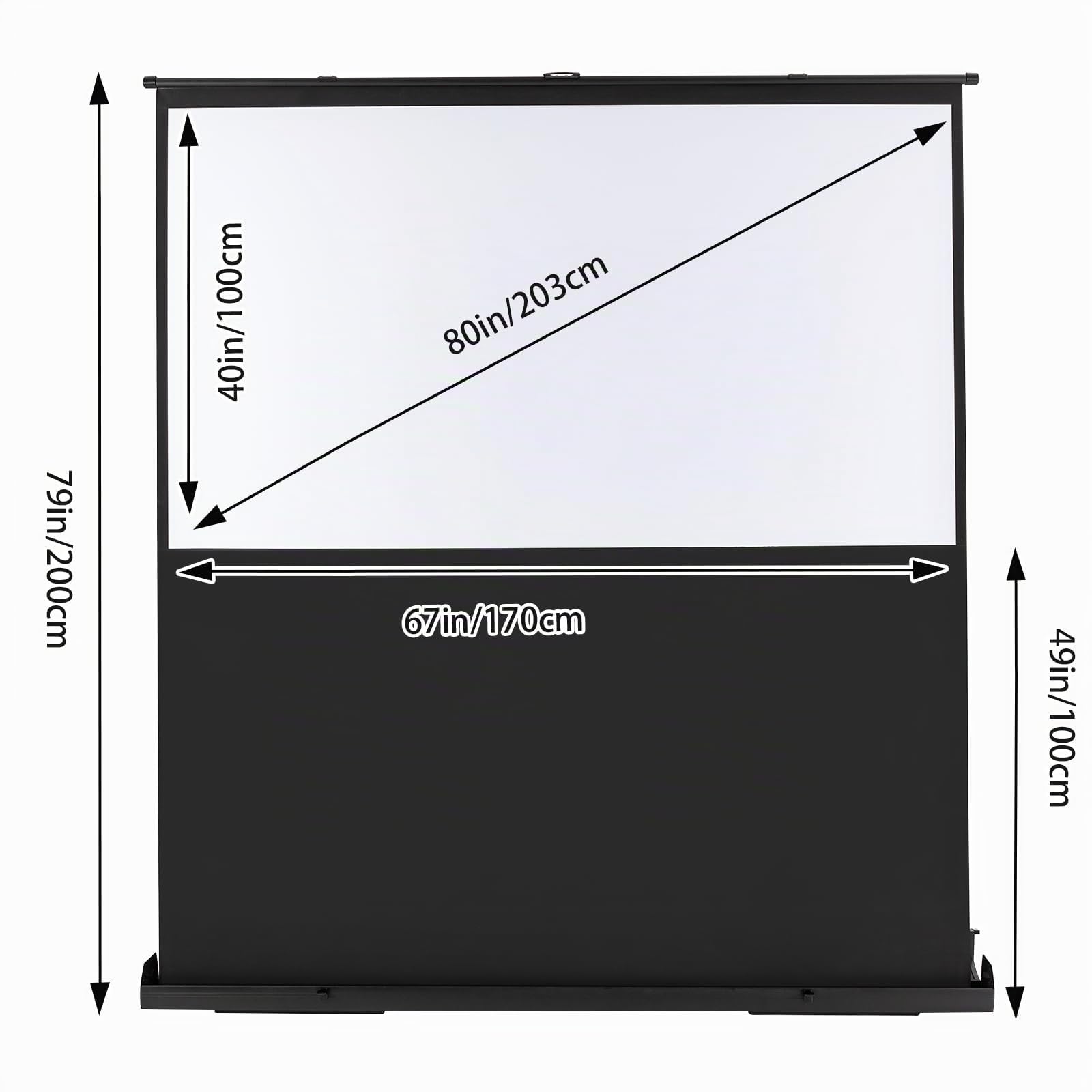 Schermo per proiezione, schermo per proiettore pull-up, schermo per proiezione portatile 4K e 8K Ultra High Definition, proiezione a ultra breve distanza possibile, schermo per proiettore per
