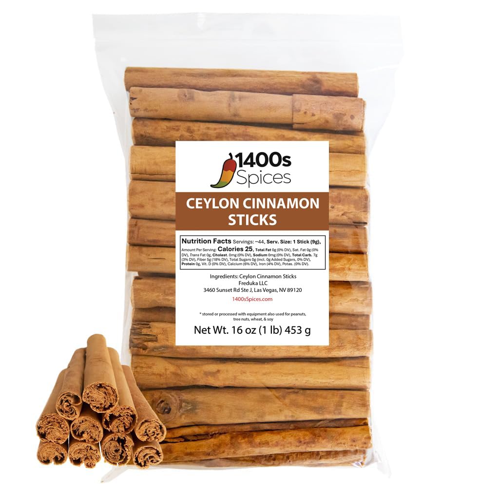 1lb Ceylon Cinnamon Sticks from Sri Lanka, True Cinnamon Stick, Canela Entera en Rama.