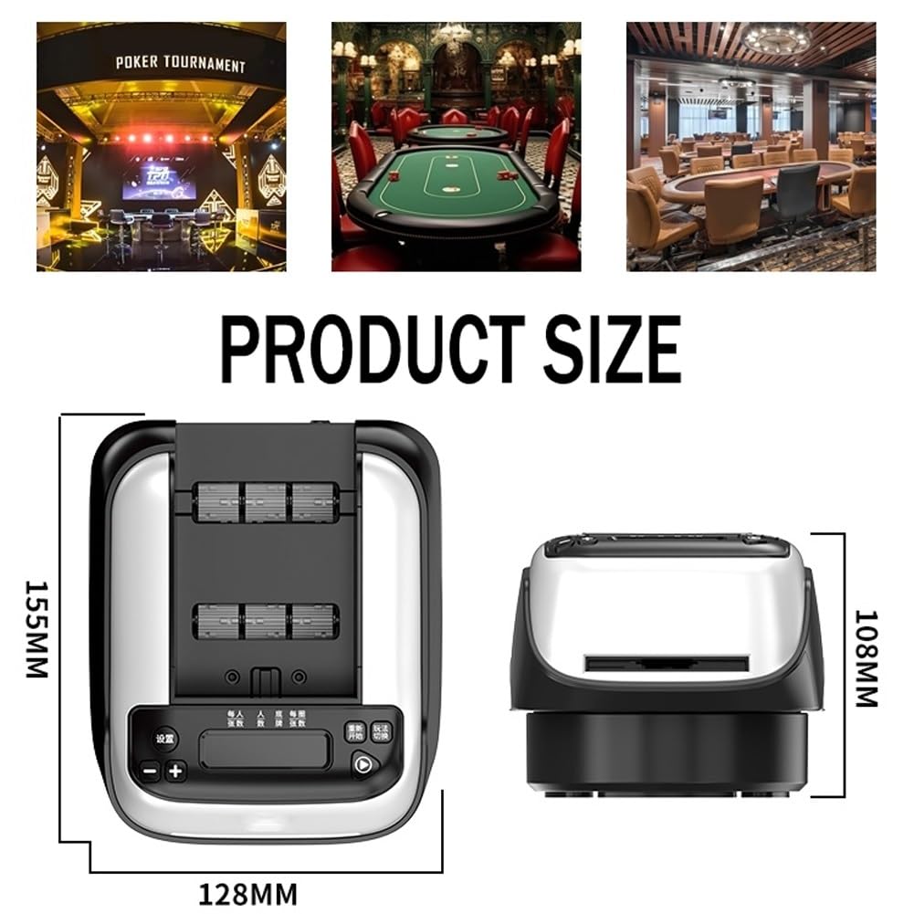 Mescolatore e mazziere di carte elettrico,mescolatore e distributore automatico di carte con rotazione a 360°,mescolatore e distributore di carte da gioco ricaricabile for giochi di carte Texas