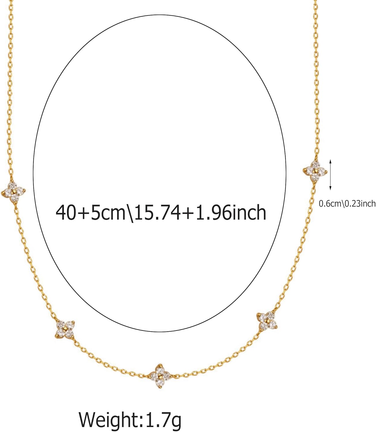 XAYAH Mothers Day Gift Dainty Lucky Leaf Necklace for Women 925 Sterling Silver Trendy 14K Gold Plated Cute White CZ Flower Pendant Choker Necklaces to Daughter Mom Stackable Chain Wedding Jewelry Gift