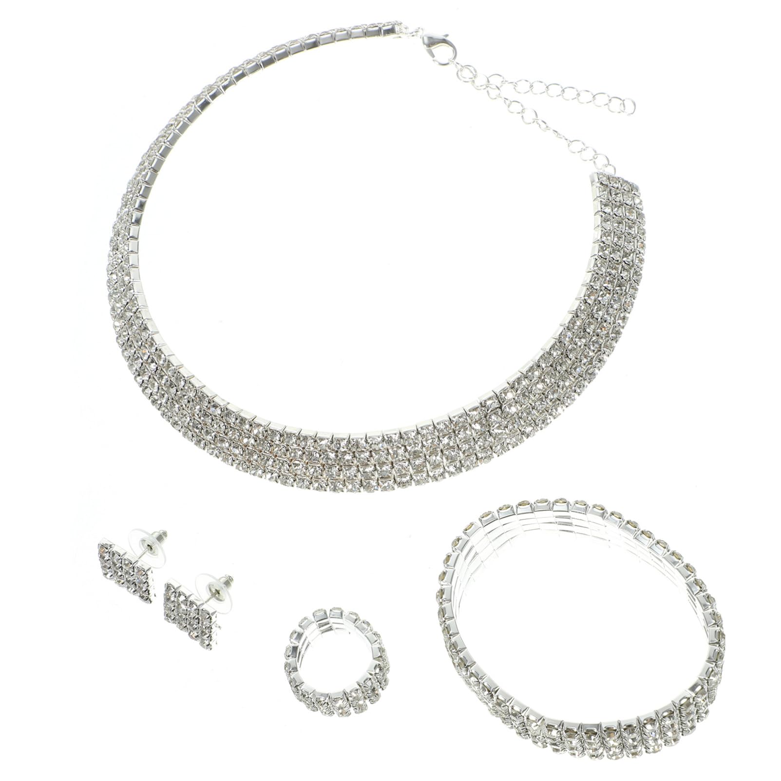 VALICLUD Pendientes De Plata A La Moda Joyería De Oro Para Mujer Kit De Joyería Collares De Cuentas Para Mujer Aleación