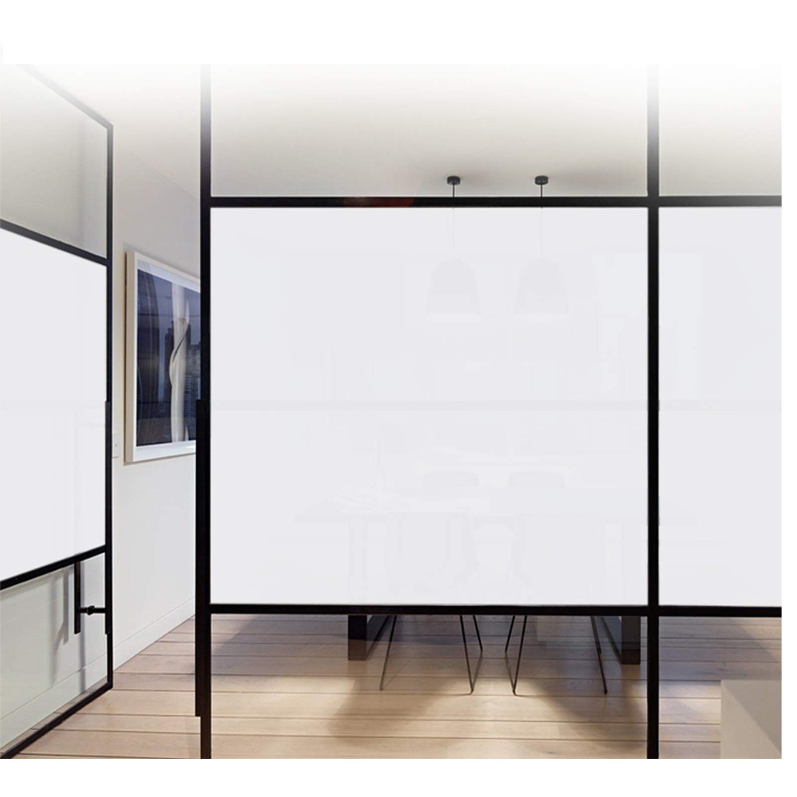 Frosted Window Glass Films Vinilo Ventana Película para Ventana Vinilo Adhesivo Estático Privacidad Película De Vidrio Esmerilado Anti-UV para Casa Oficina Privacidad-Mate 1x2m